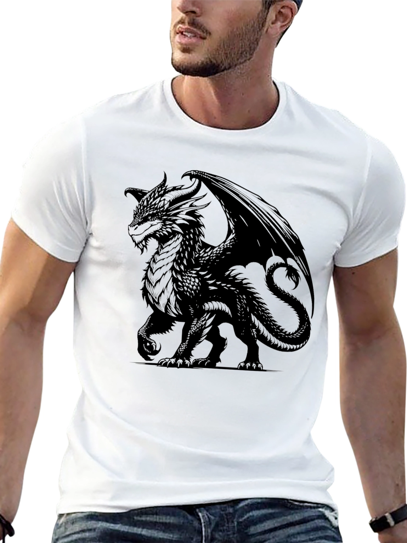 Black Black Dragon Graphic Tee - Men's Short Sleeve Shirt view 13