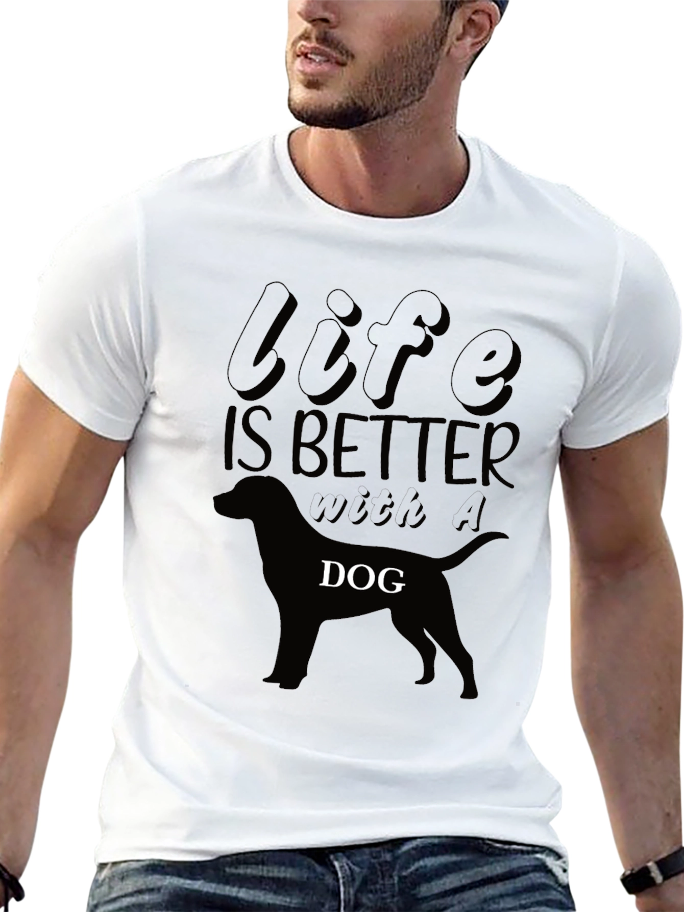 Black Life is Better With A Dog Black T-Shirt view 13