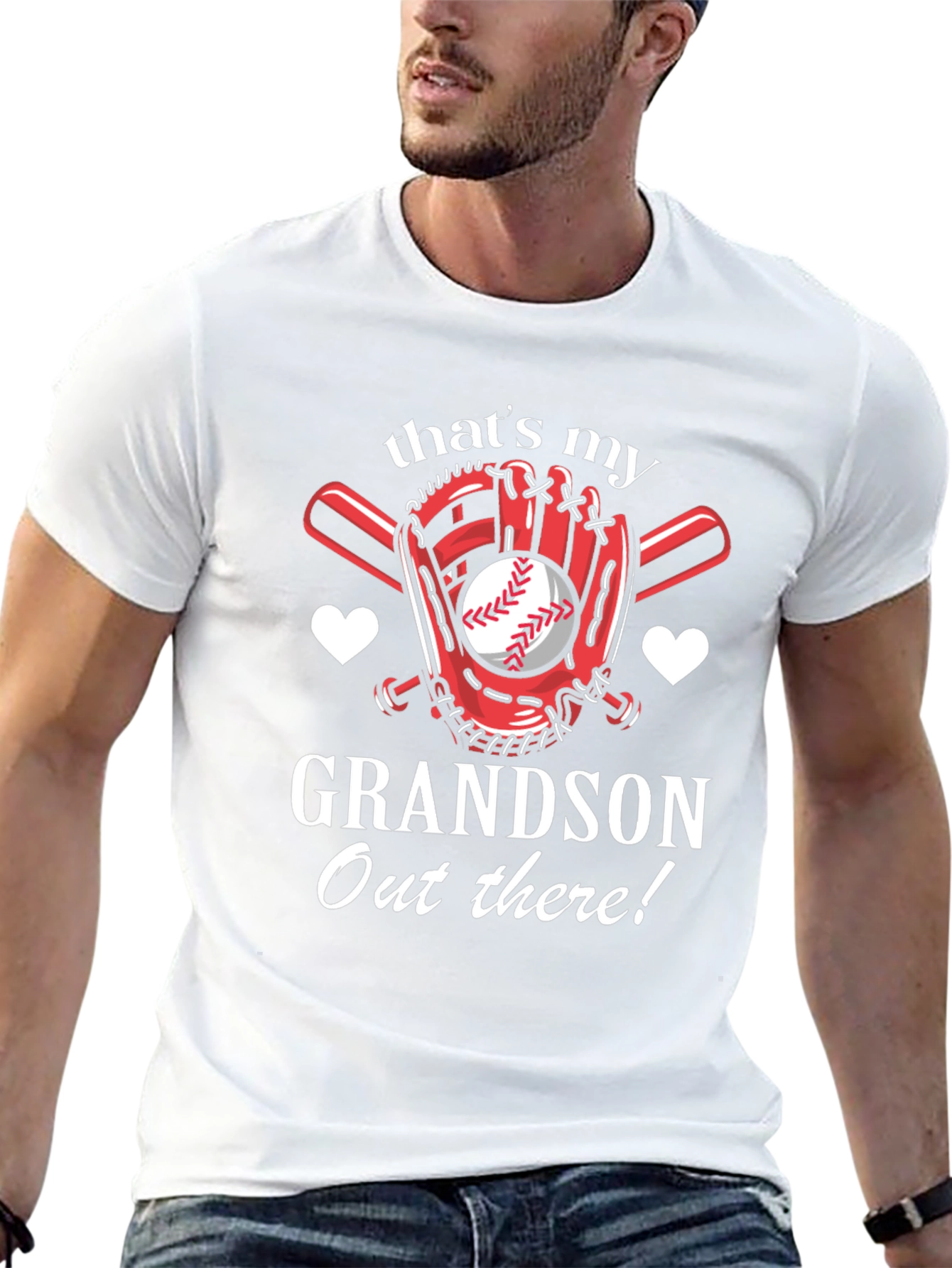 Black That's My Grandson Baseball T-Shirt view 13