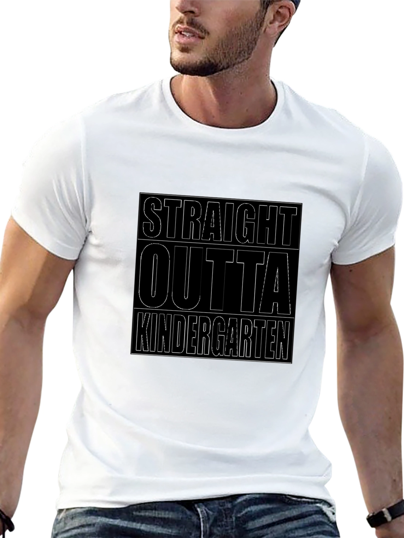 Black Straight Outta Kindergarten Black T-Shirt view 13