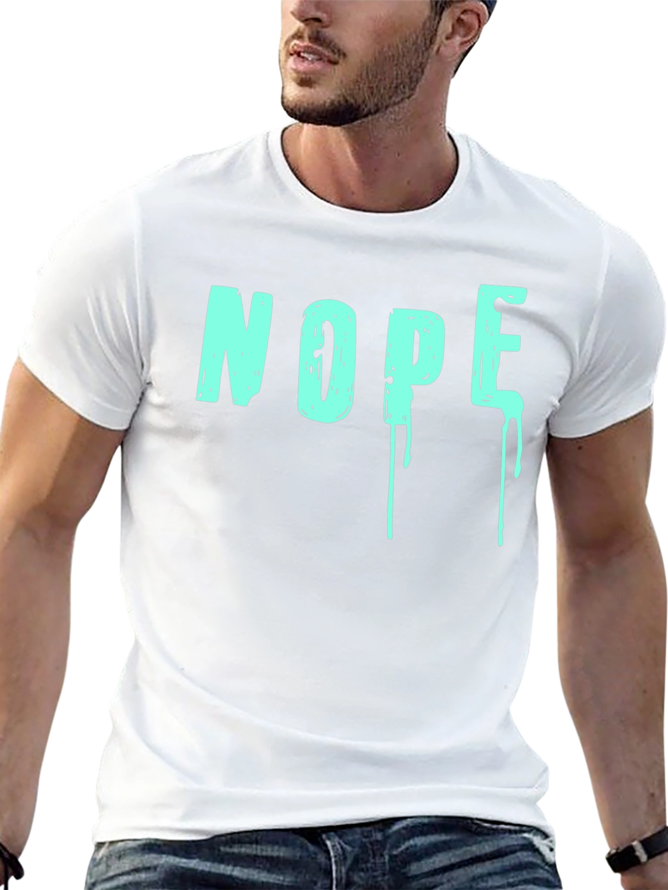 Black Nope Graphic T-Shirt - Men's Crew Neck view 13