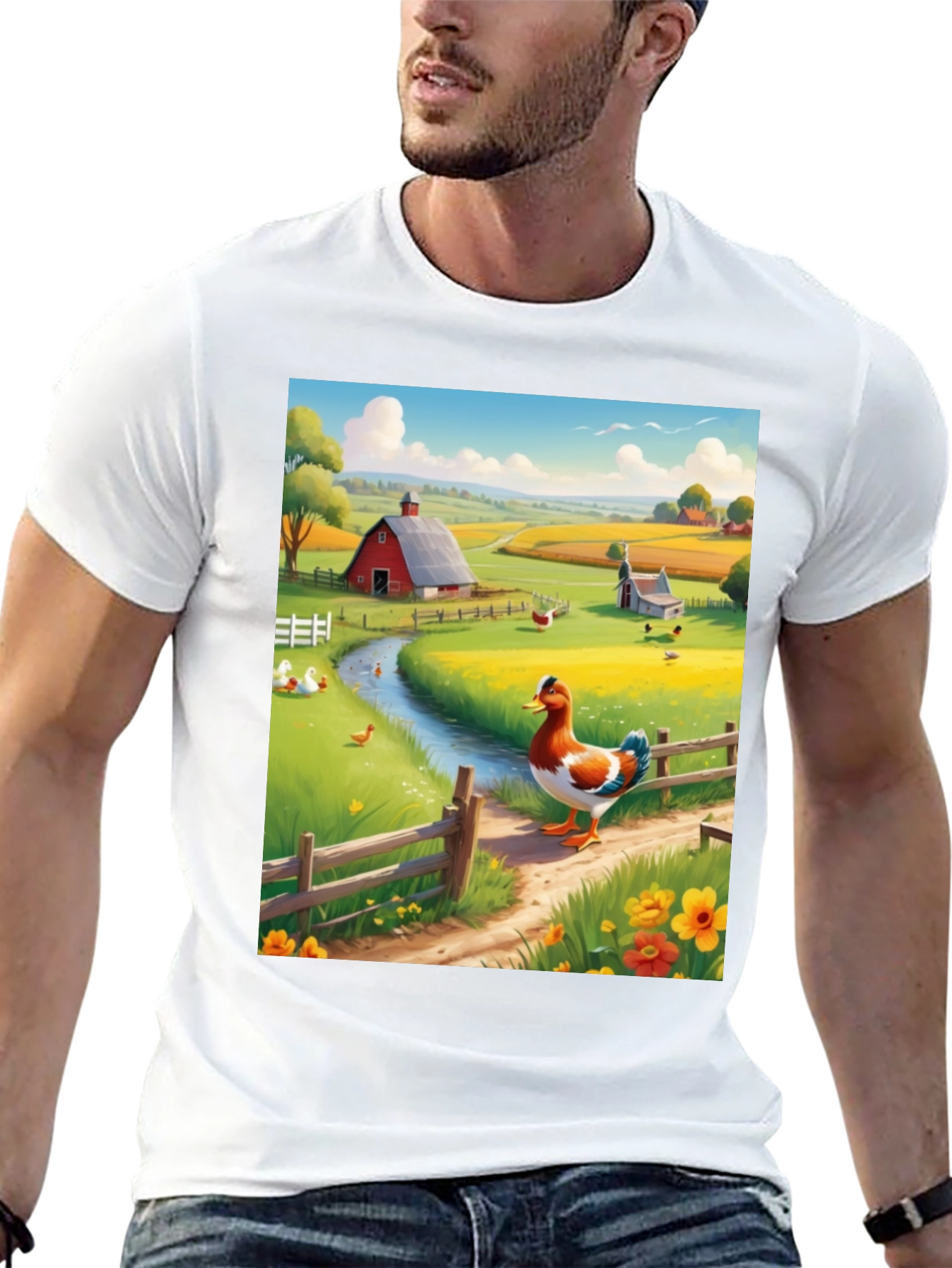 Black Farm Duck Graphic Tee - Countryside Charm view 13