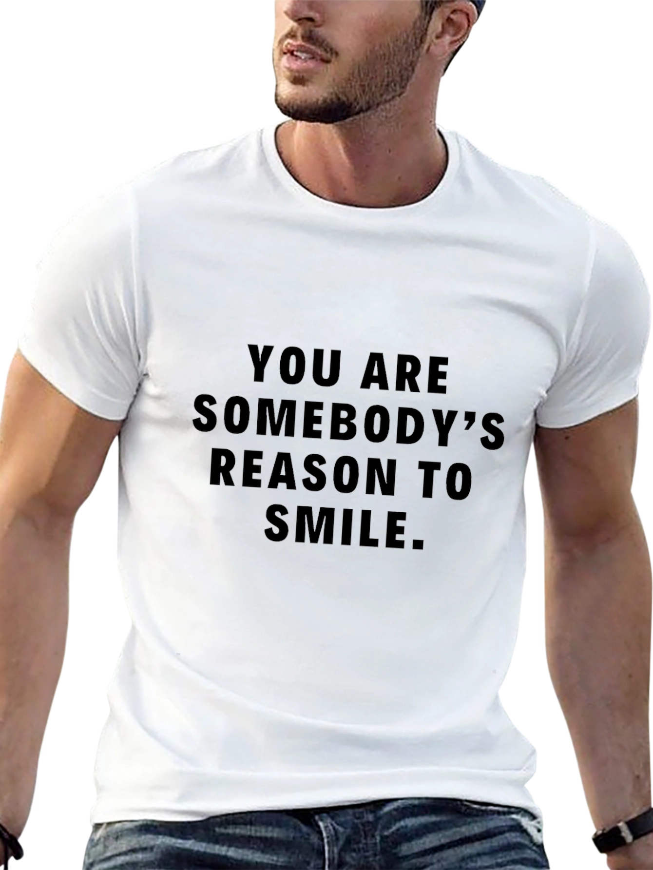 Black Inspirational T-Shirt - You Are Somebody's Reason to Smile view 13