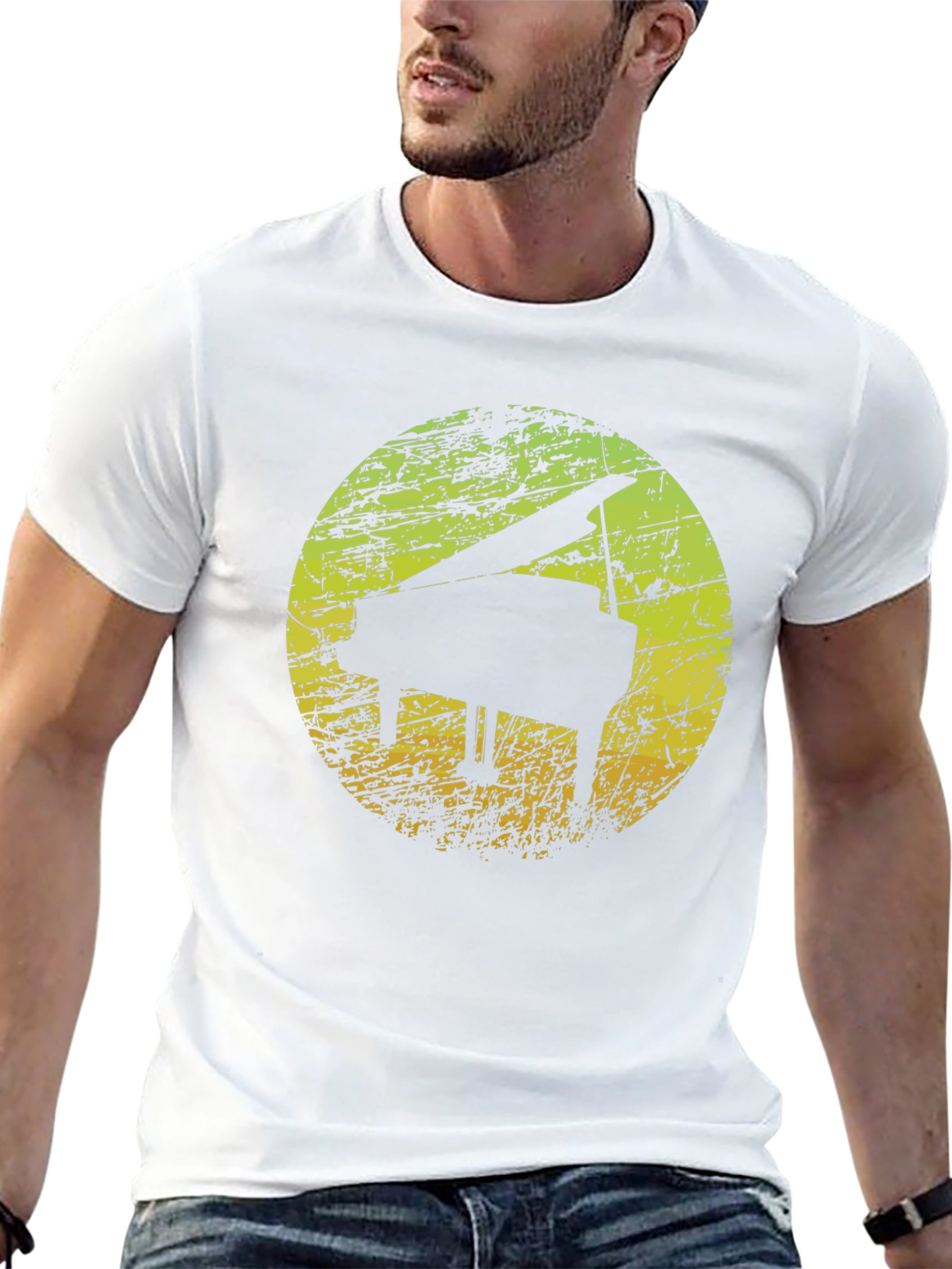 Black Grand Piano Silhouette Graphic T-Shirt view 13