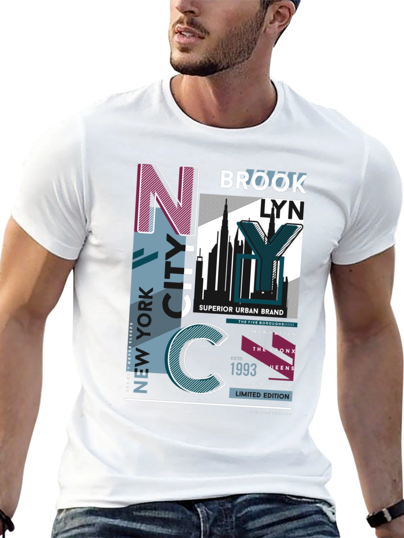 Black New York City Graphic Print T-Shirt view 13