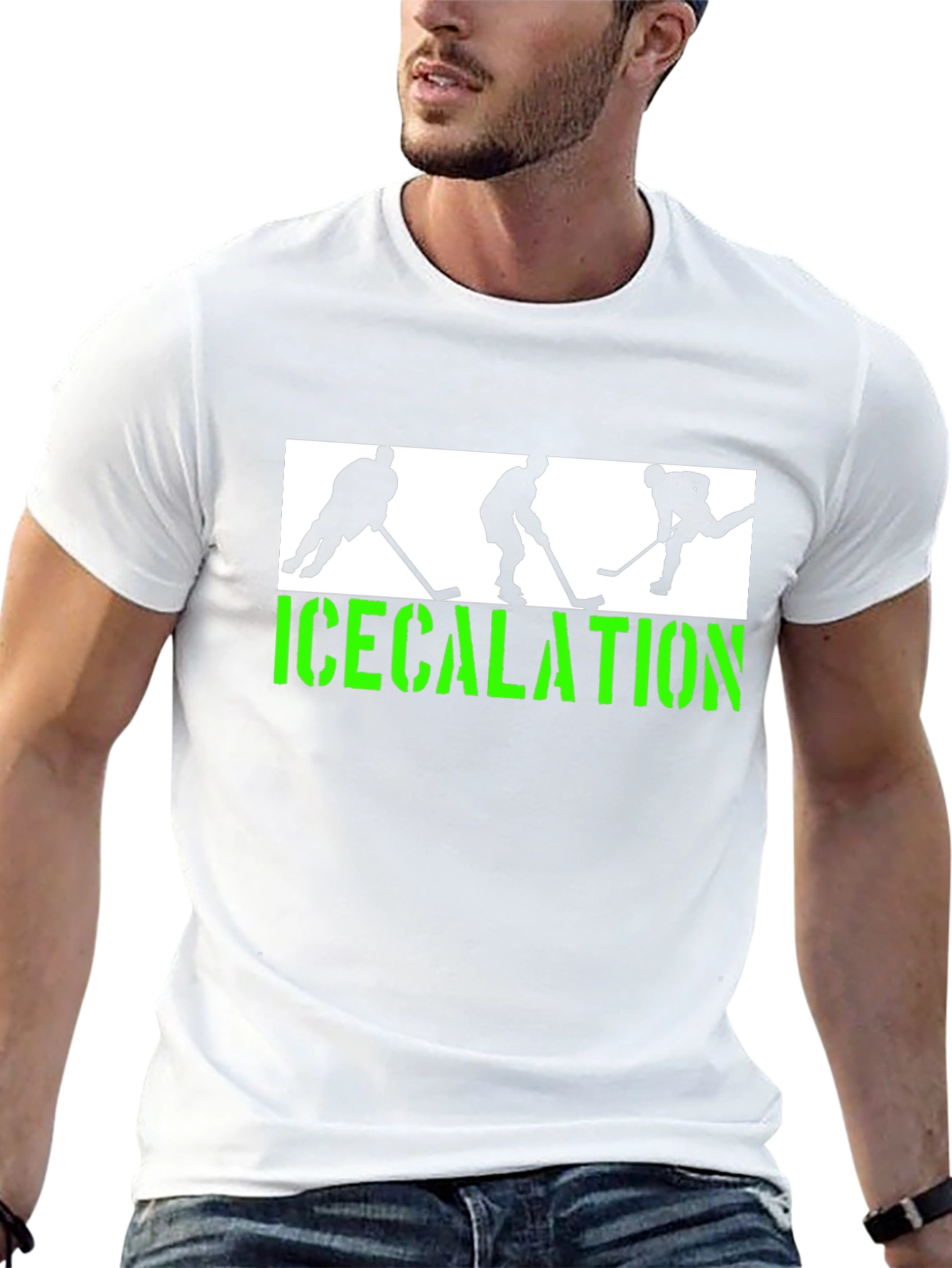 Black Icecalation Hockey Graphic T-Shirt view 13