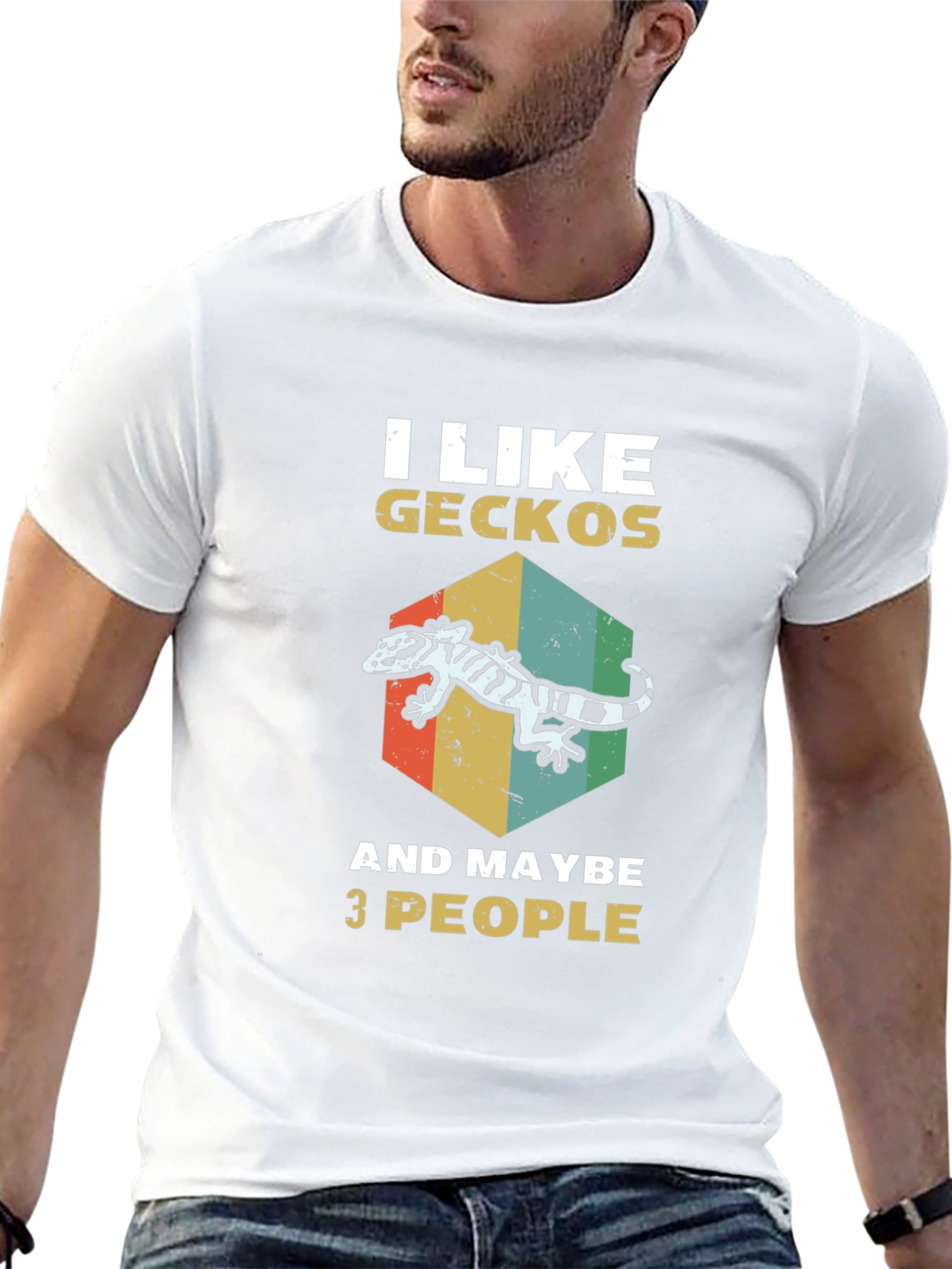 Black Gecko Lover T-Shirt - I Like Geckos and Maybe 3 People view 13