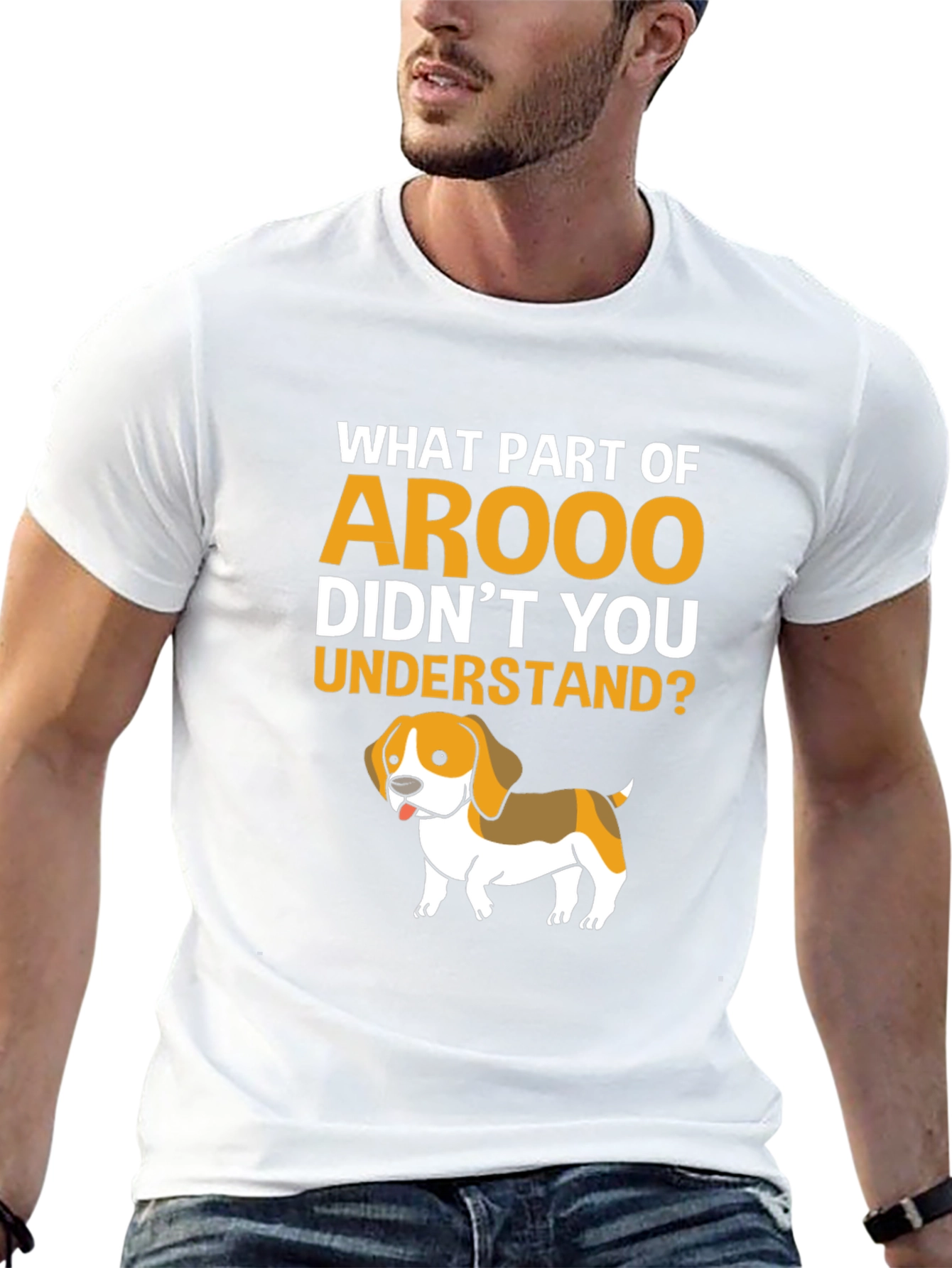 Arooo Dog Graphic T-Shirt - Humor Tee - 13