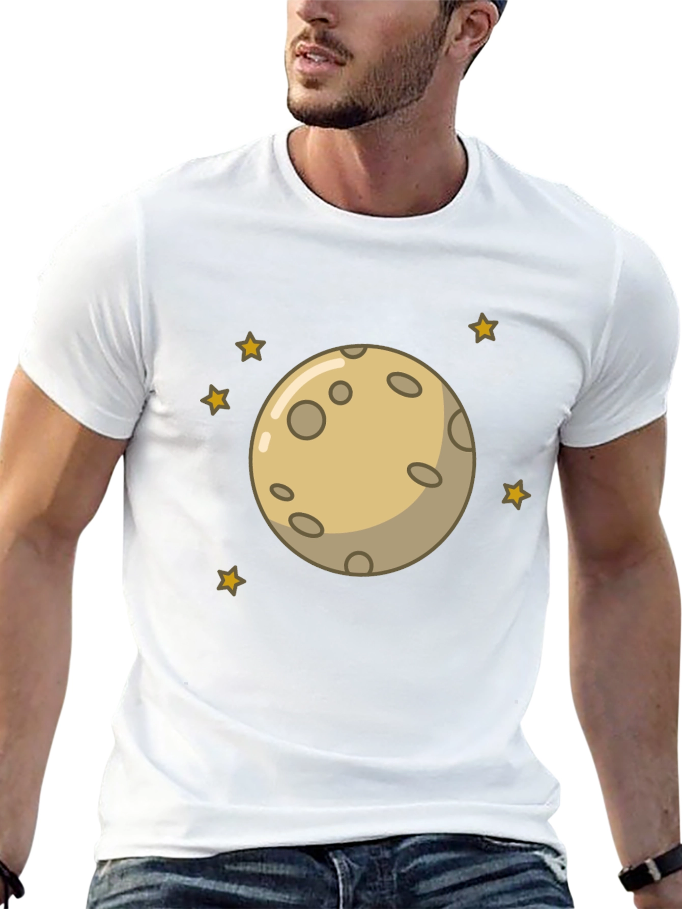 Black Moon and Stars Graphic Black T-Shirt view 13