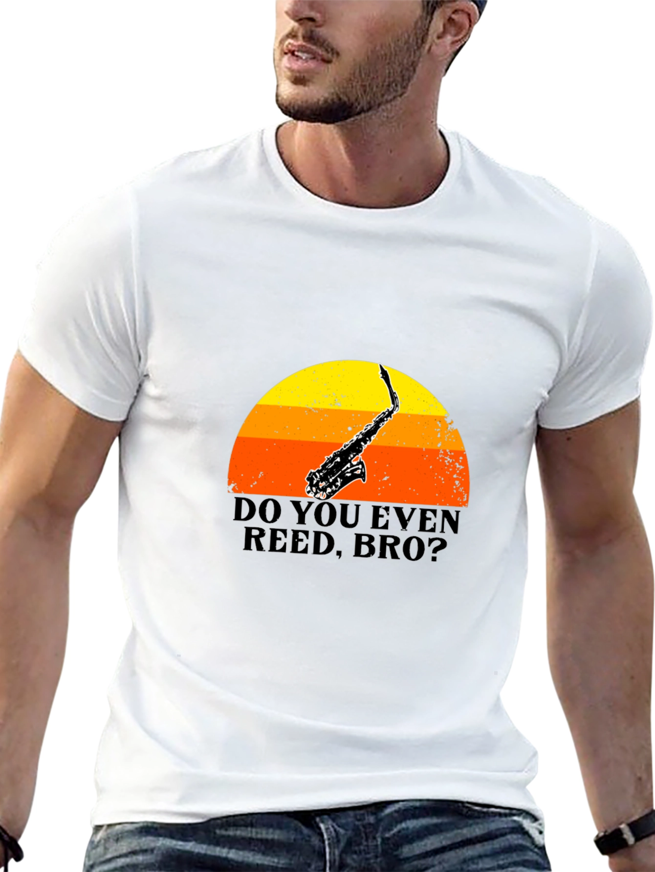 Black Do You Even Reed Bro? T-Shirt Saxophone Music Sunset view 13