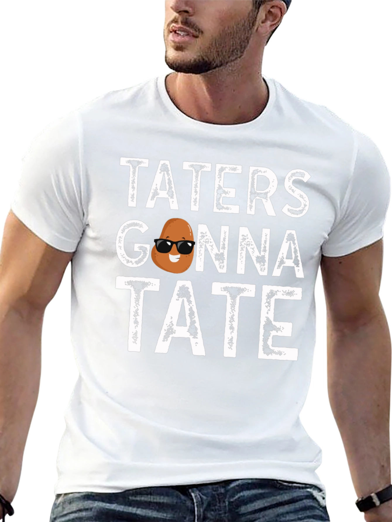 Black Taters Gonna Tate Funny Potato Graphic T-Shirt view 13