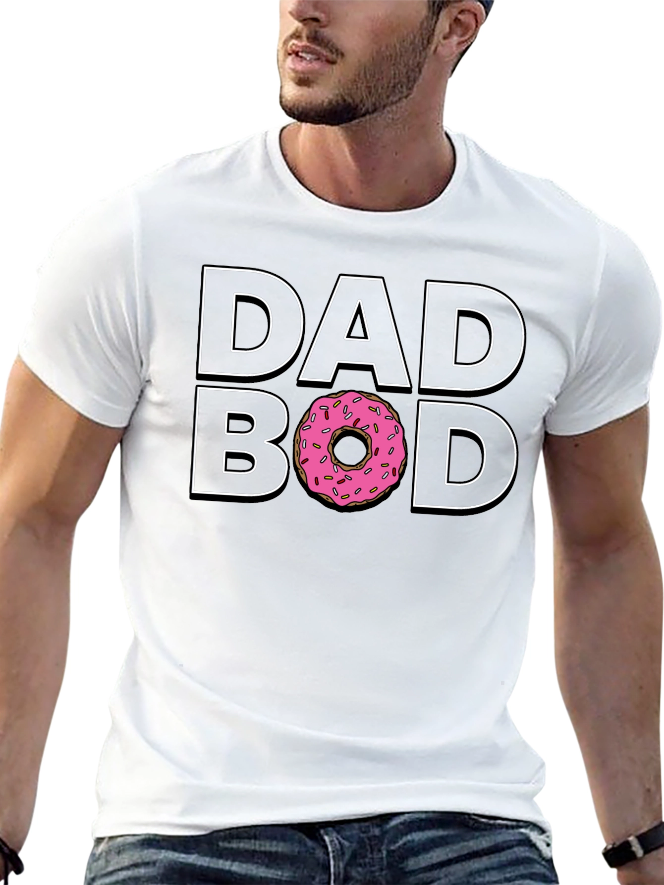 Black Dad Bod Donut T-Shirt - Funny Dad Shirt view 13