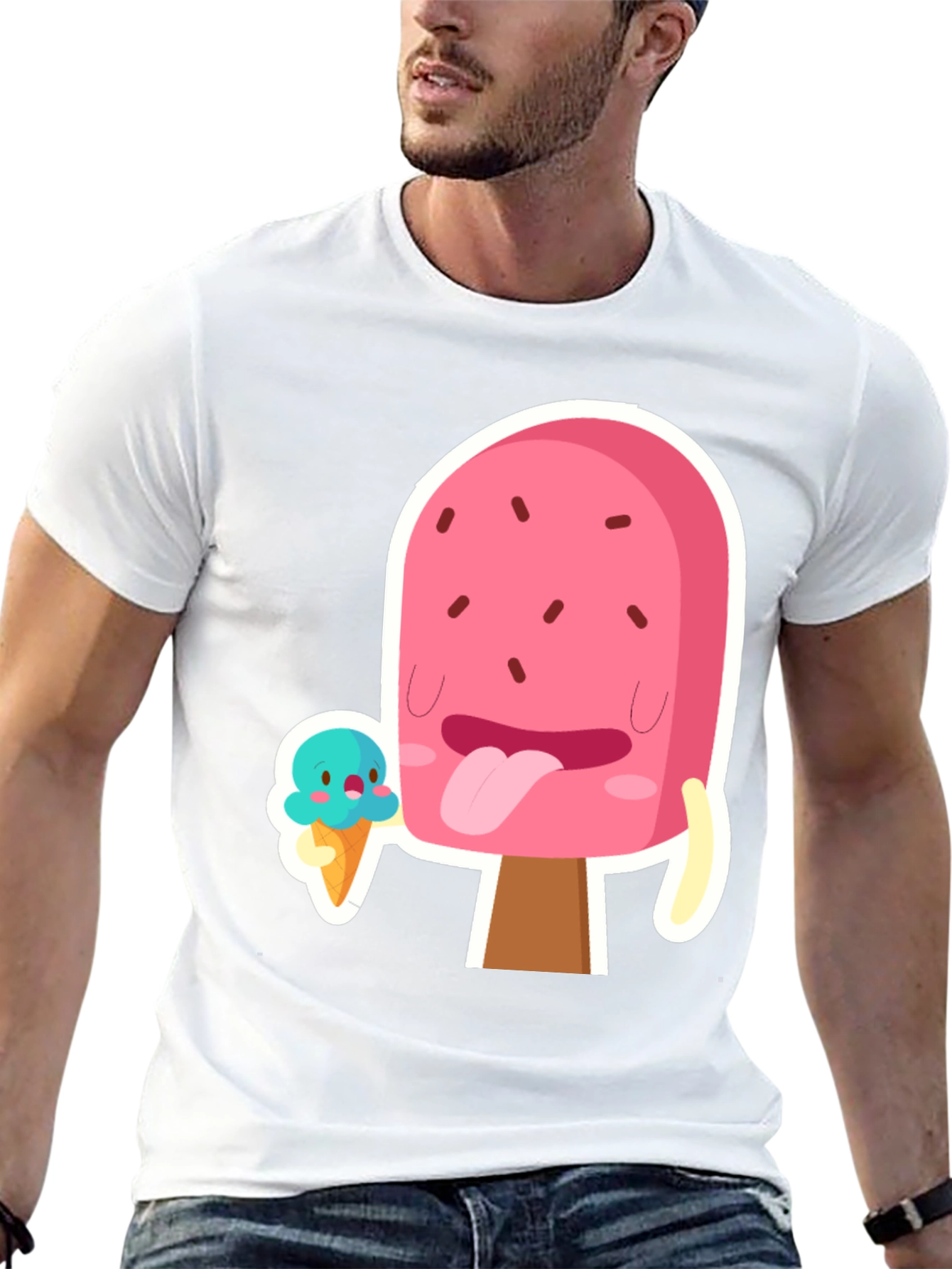 Black Cartoon Popsicle Graphic T-Shirt view 13