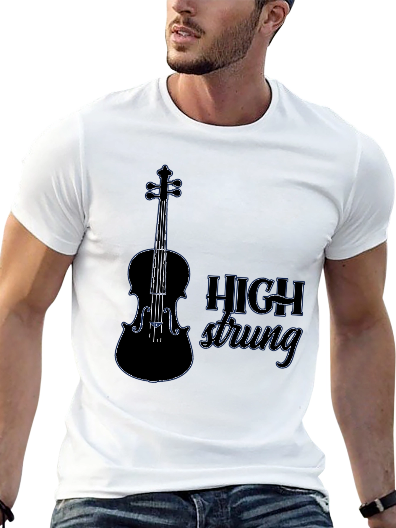Black High Strung Violin T-Shirt - Music Lover Tee view 13