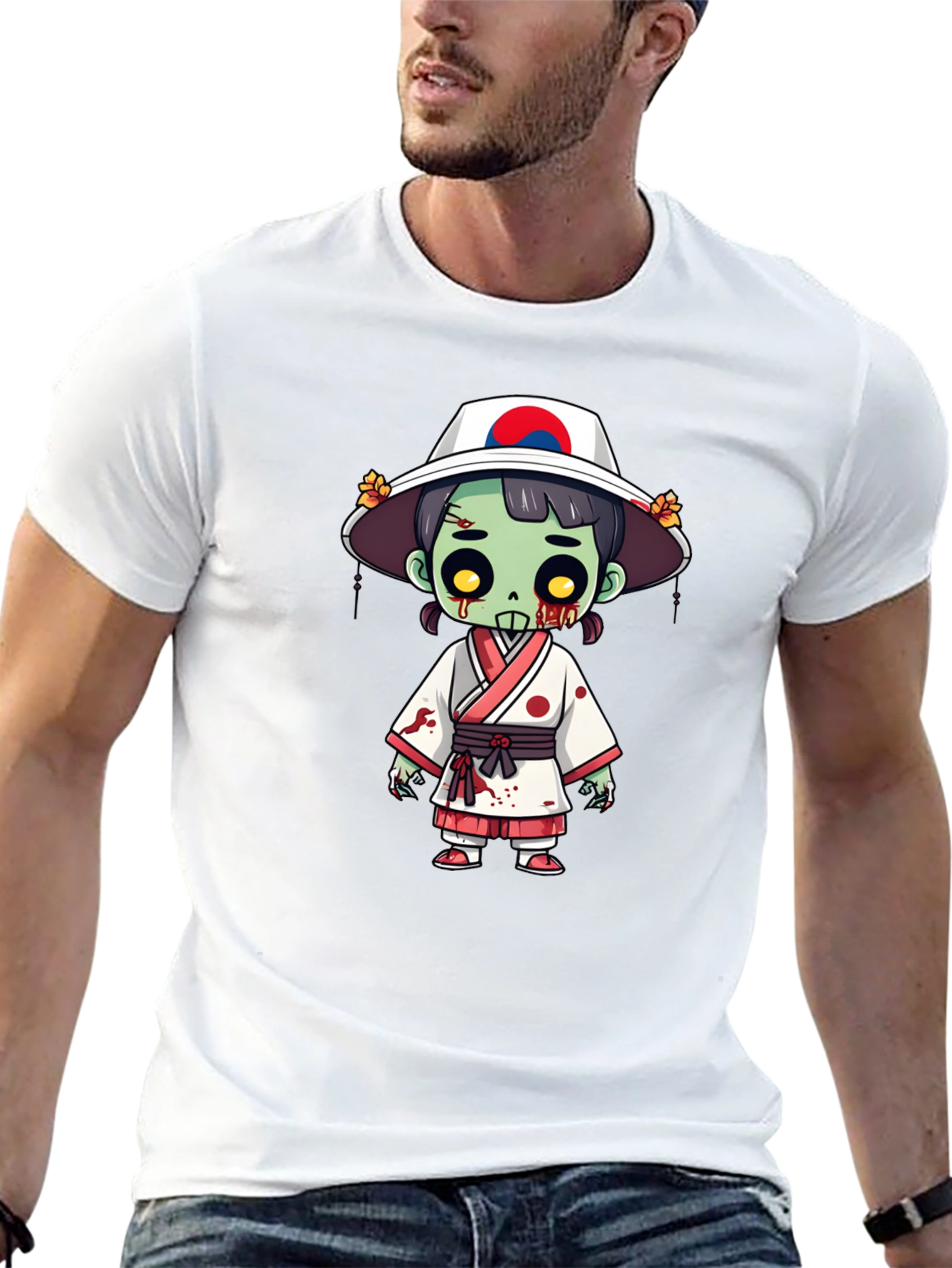Black Zombie Girl T-Shirt - Spooky Korean Style view 13