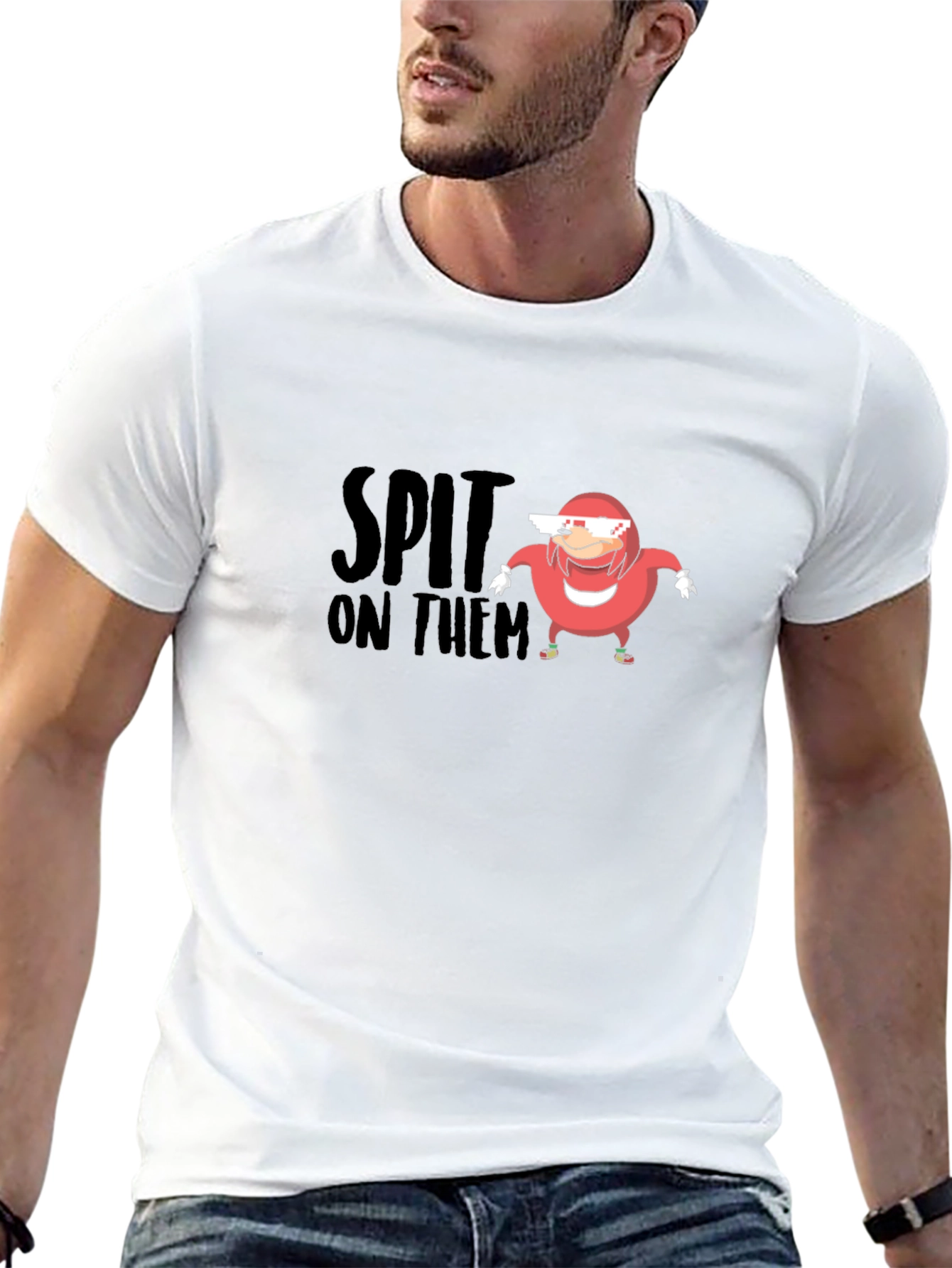 Black Spit On Them Ugandan Knuckles Meme T-Shirt view 13