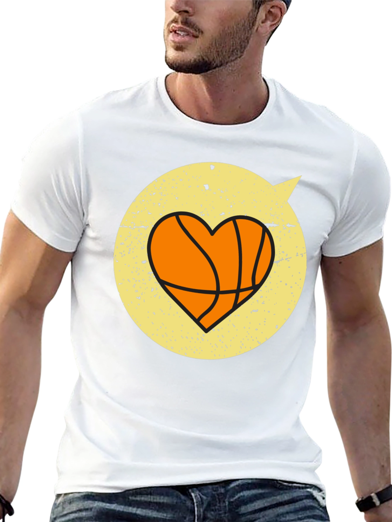 Black Basketball Heart Graphic Tee - Stylish & Comfortable view 13