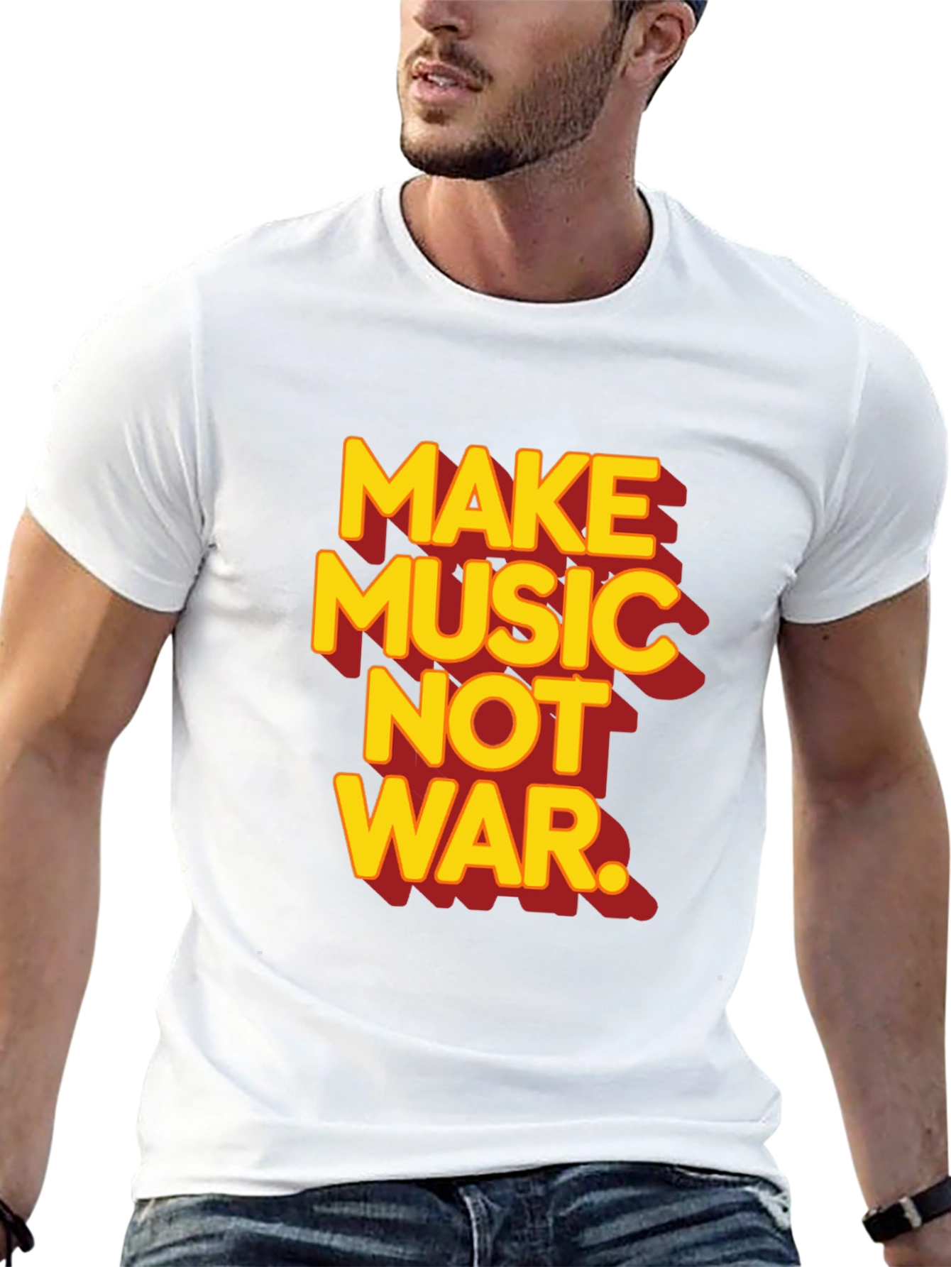Black Make Music Not War Graphic T-Shirt view 13