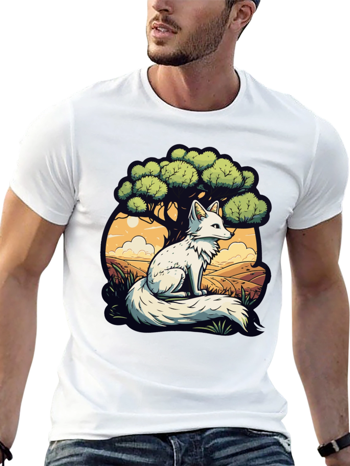 Black Arctic Fox Graphic Tee - Nature Lover's T-Shirt view 13