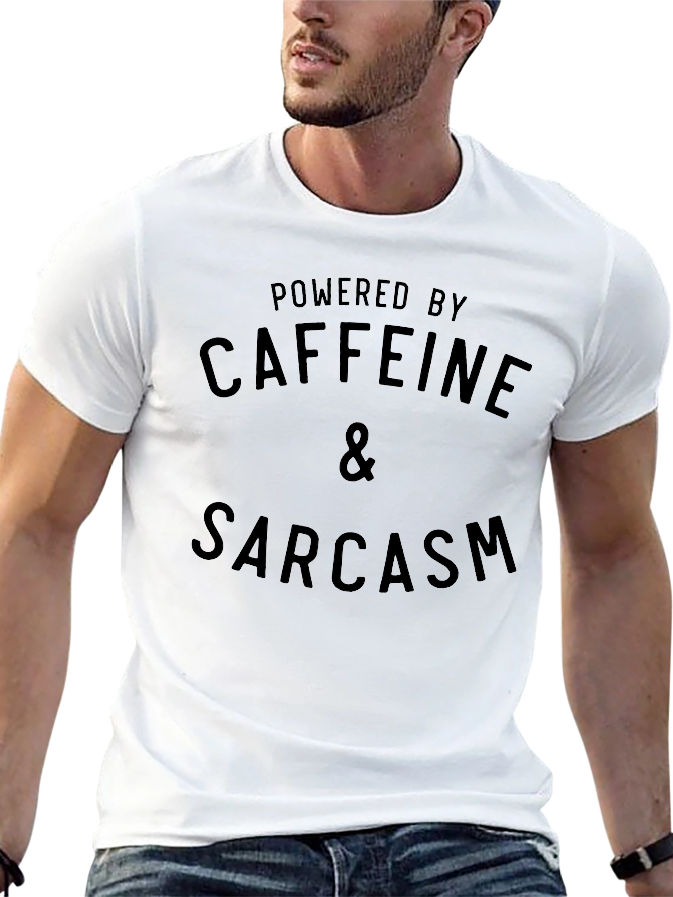 Black Caffeine & Sarcasm Graphic Tee -  Funny, Casual, Soft Cotton view 13