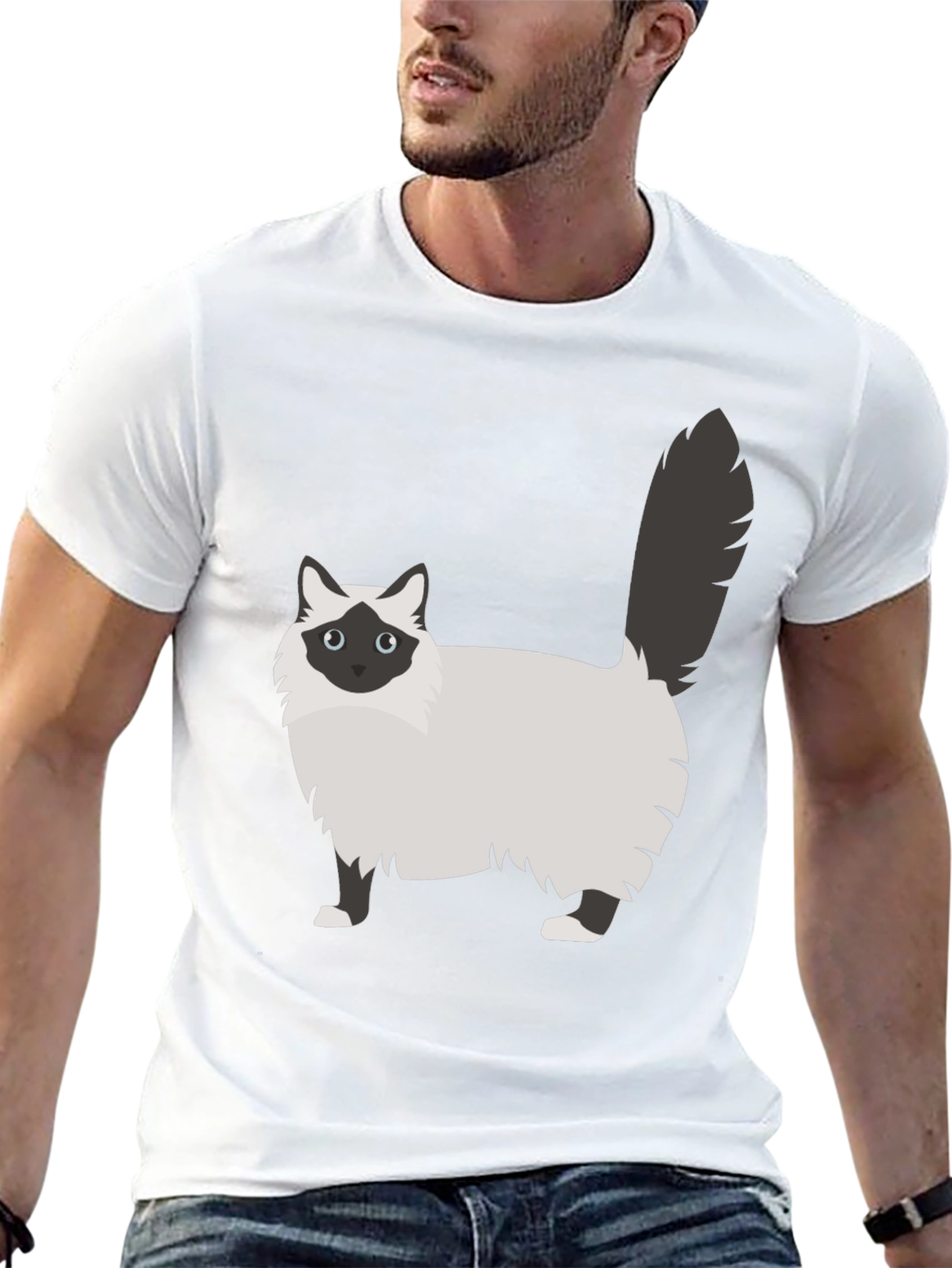 Black Cat Graphic Tee - Stylish Cotton Blend view 13