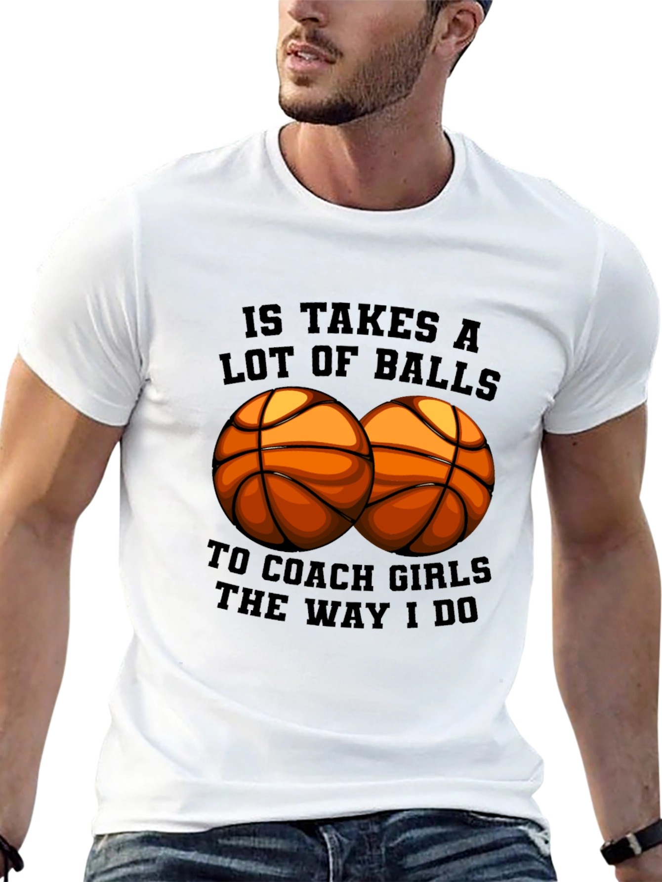 Black Funny Basketball Coach Graphic Tee Shirt view 13