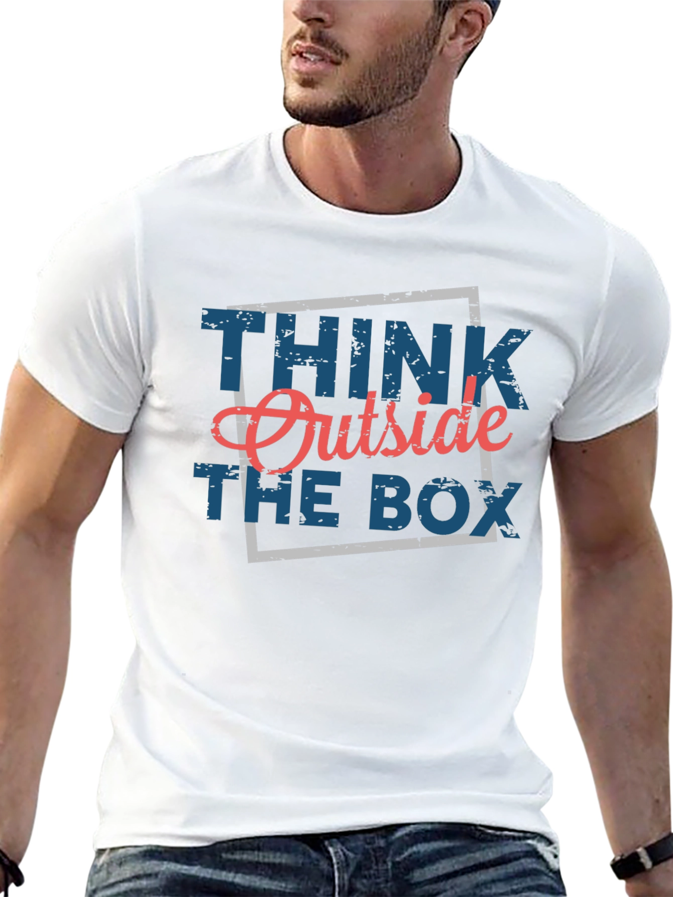 Black Think Outside The Box Graphic Tee view 13