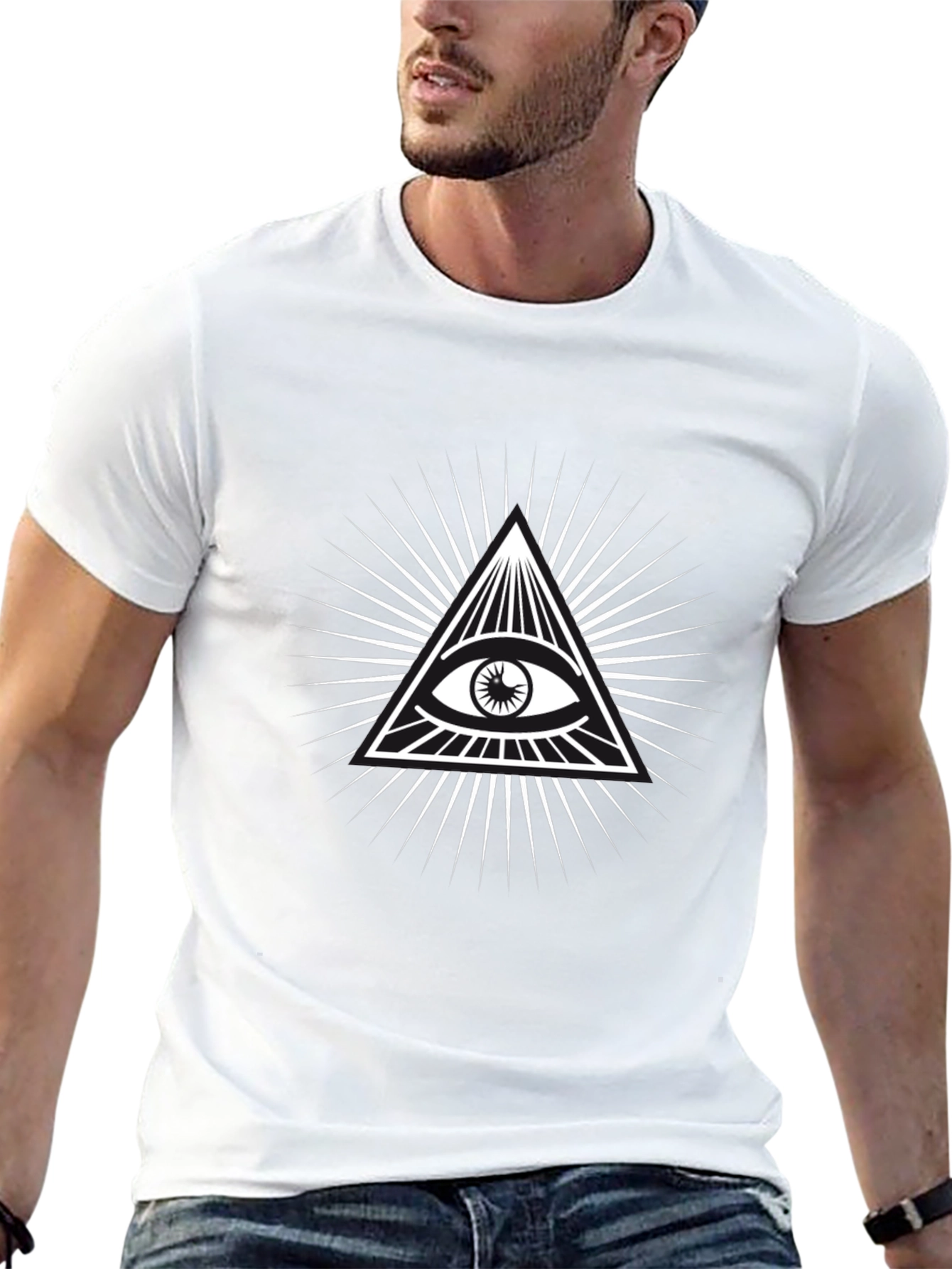 Black Illuminati Eye Graphic Tee - Black T-Shirt view 13