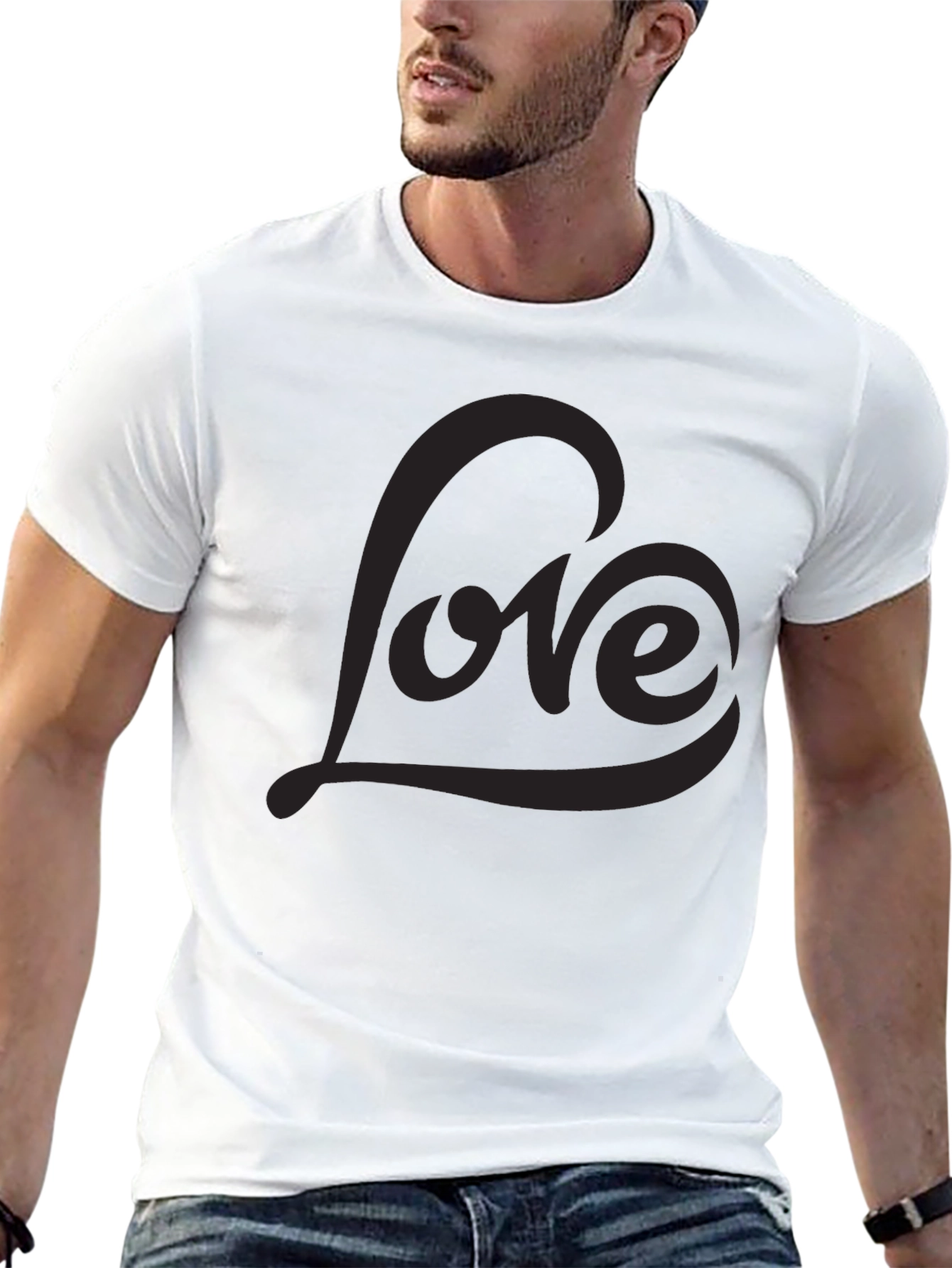Black Men's Black Love Graphic Tee - Stylish Casual Comfort view 13
