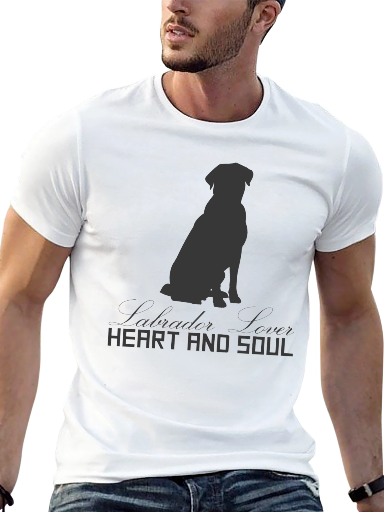 Black Labrador Lover Heart and Soul Black T-Shirt view 13