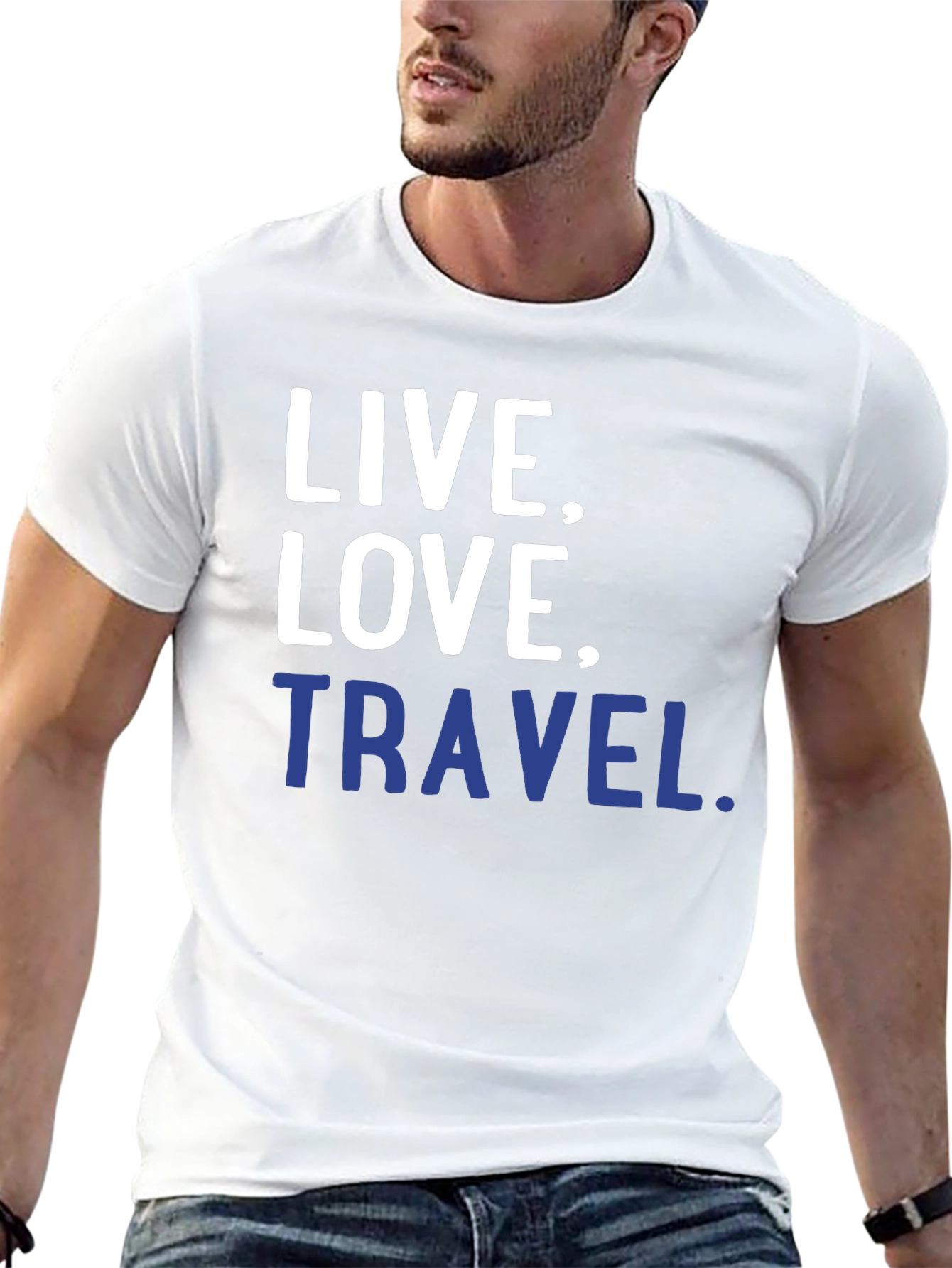Black Live, Love, Travel T-Shirt - Black Graphic Tee view 13