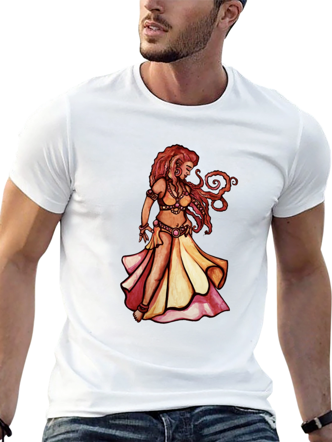Black Belly Dance Art T-Shirt - Unique Graphic Tee view 13