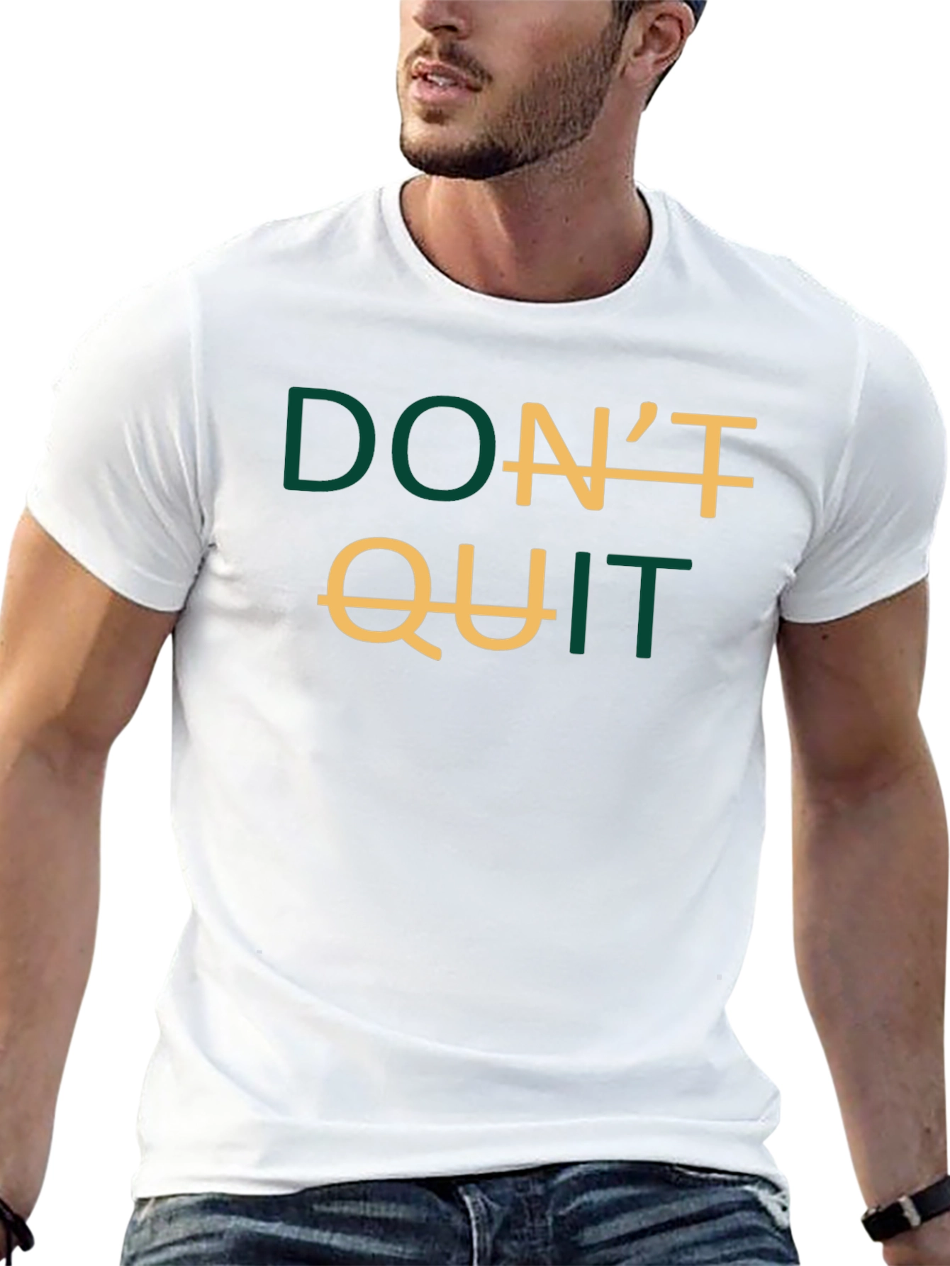 Black Inspirational Don't Quit Graphic T-Shirt view 13