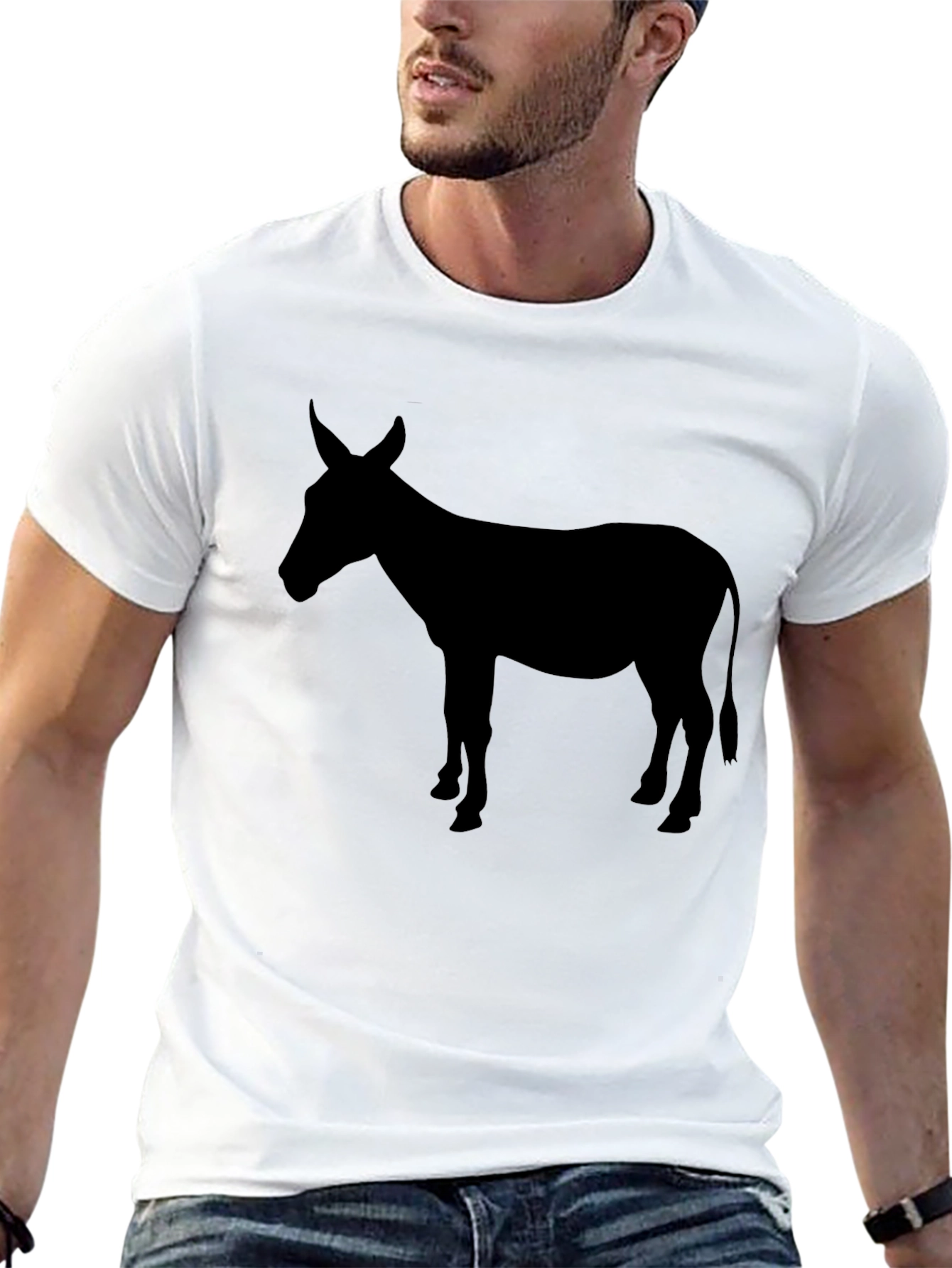 Black Black Donkey Silhouette Graphic T-Shirt view 13