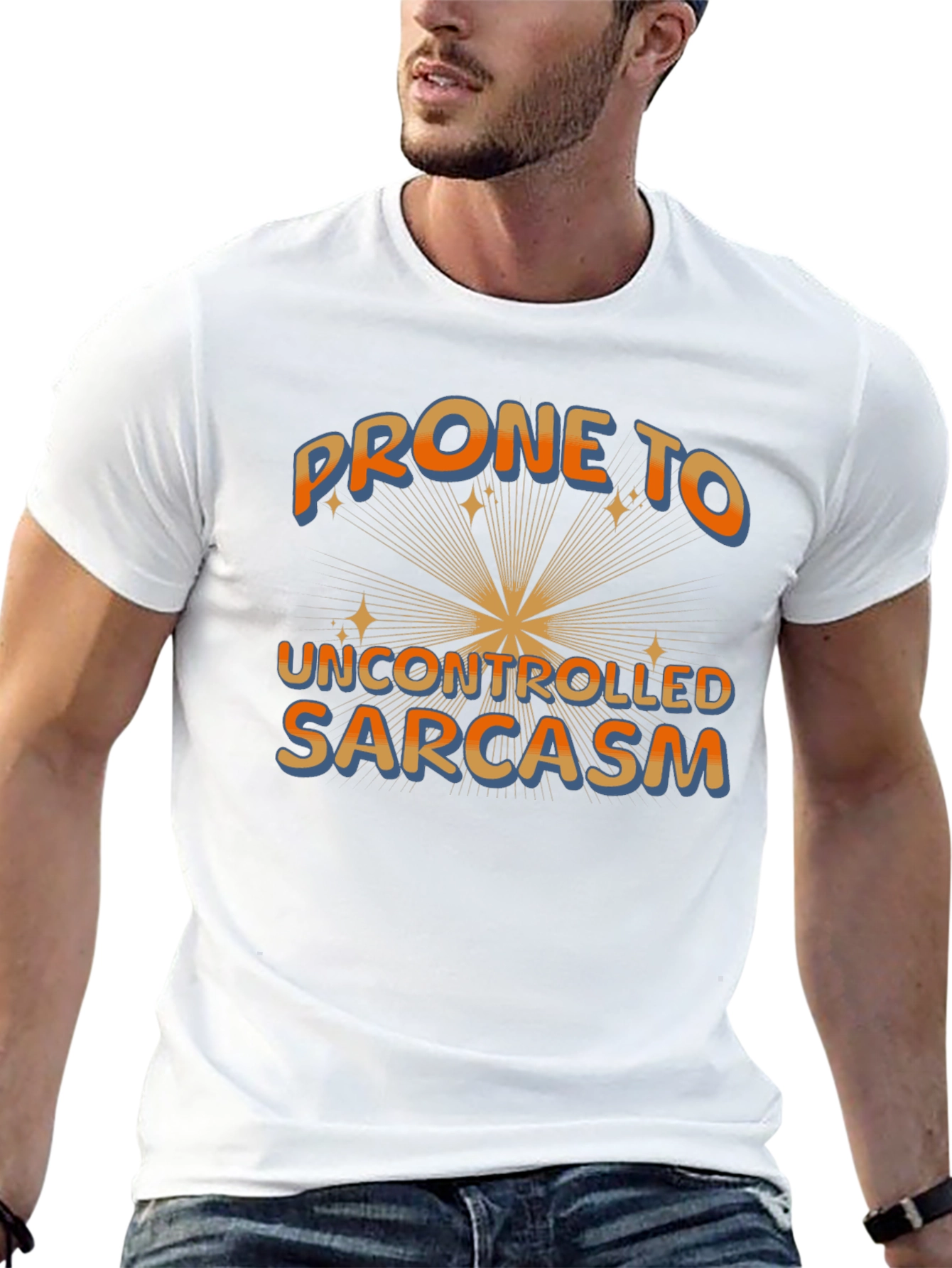 Black Prone to Uncontrolled Sarcasm Graphic Tee view 13