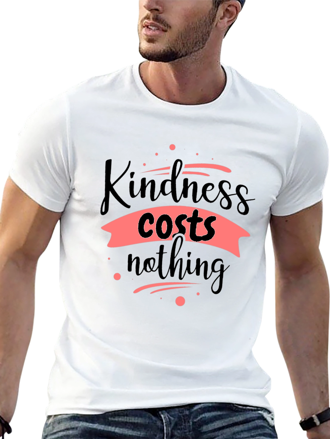 Black Kindness Costs Nothing Black T-Shirt view 13