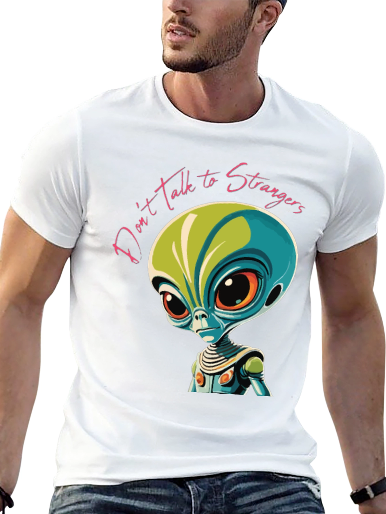 Black Don't Talk to Strangers Alien Graphic Tee view 13