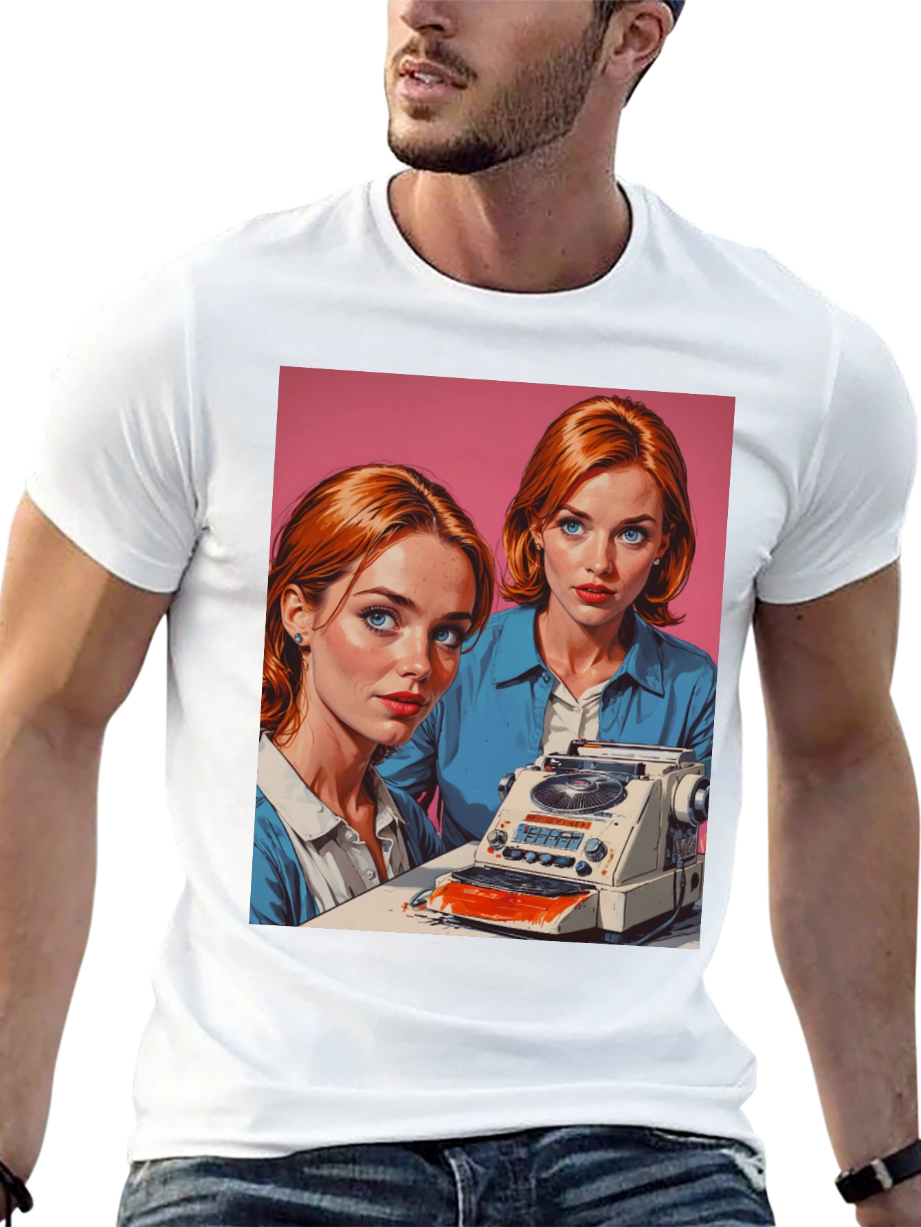 Black Retro Twins Graphic Tee view 13