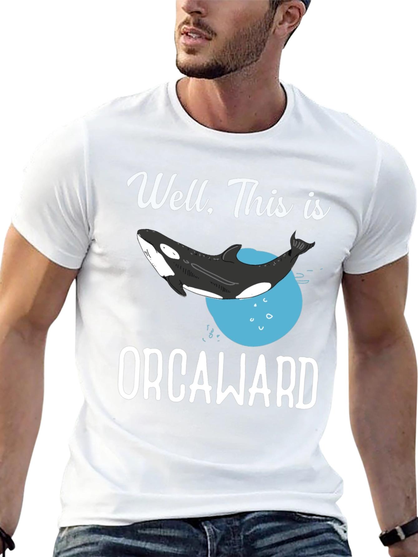 Black Orcaward T-Shirt - Funny Orca Whale Graphic Tee view 13