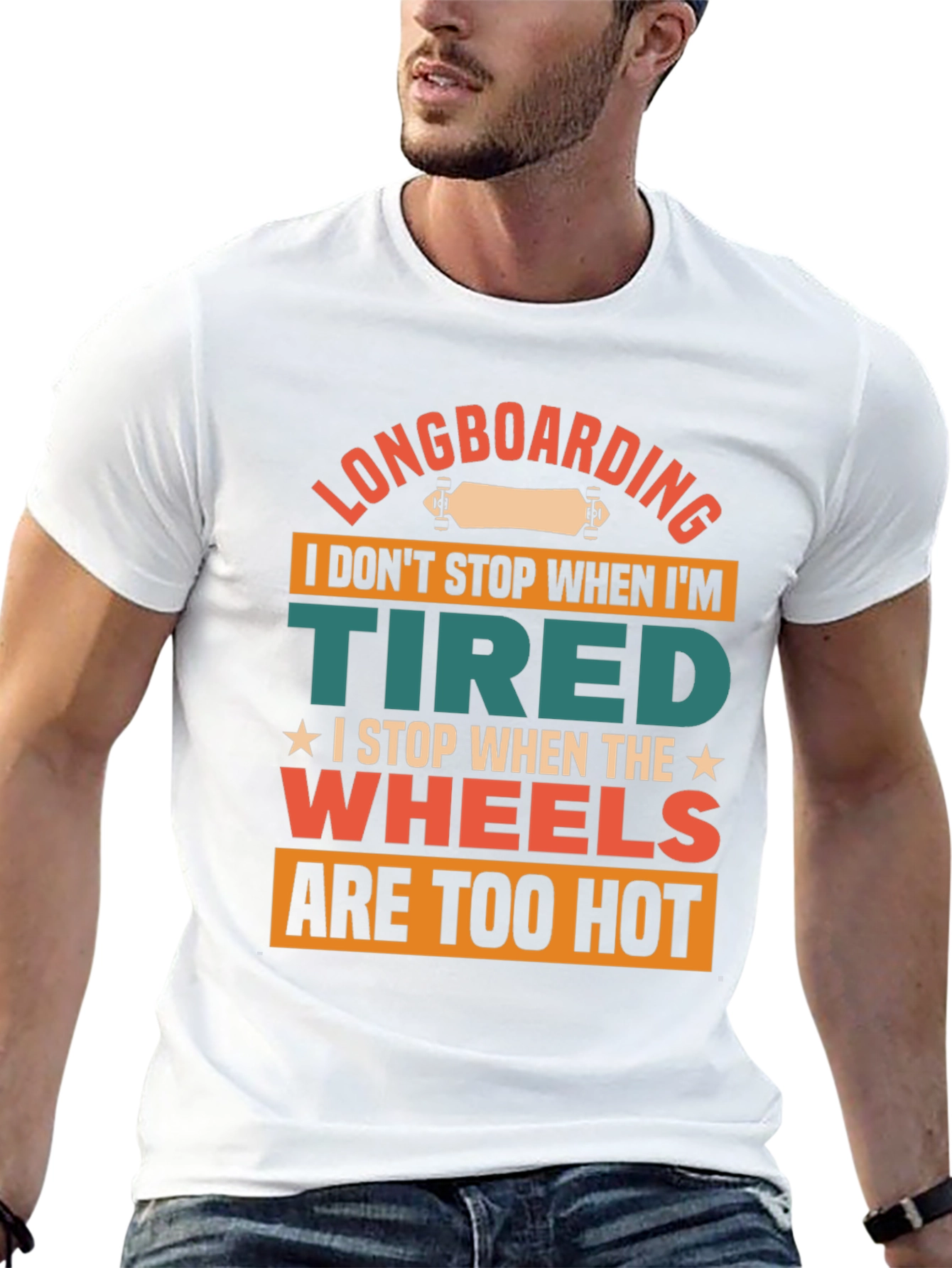 Black Longboarding Lover's T-Shirt: Wheels Too Hot! view 13