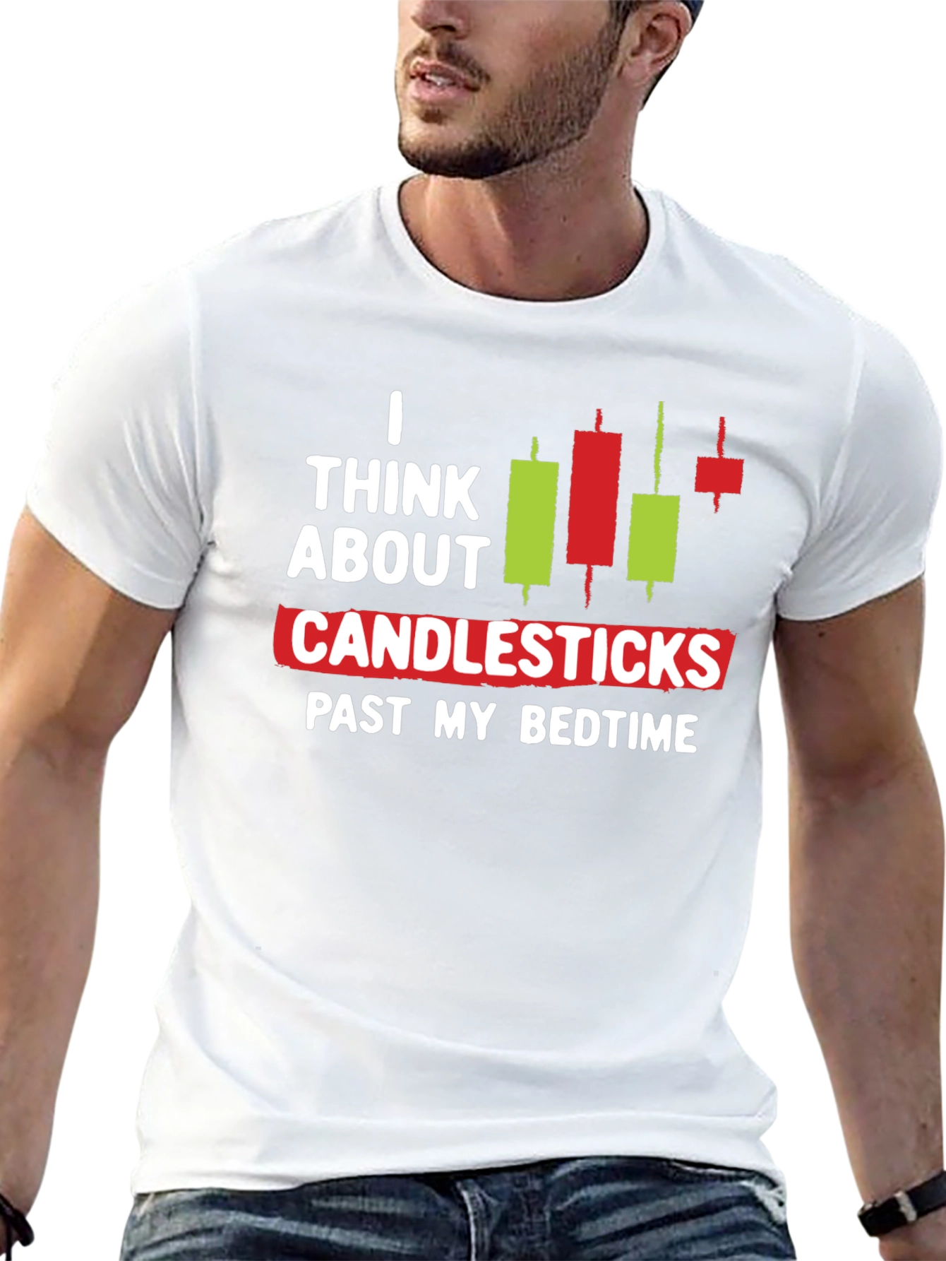 Black I Think About Candlesticks Graphic T-Shirt view 13