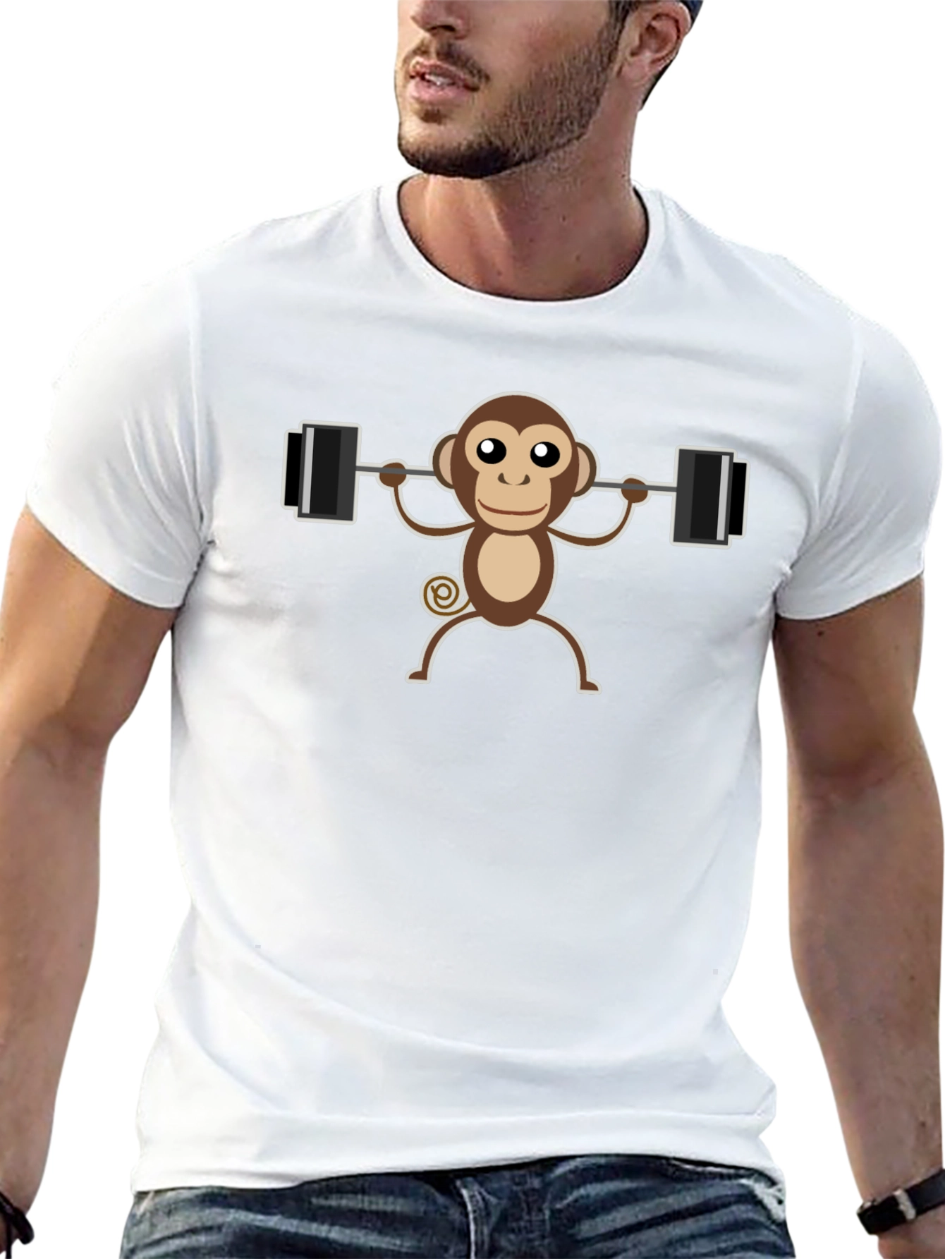 Black Monkey Barbell T-Shirt - Lift Like a Pro! view 13