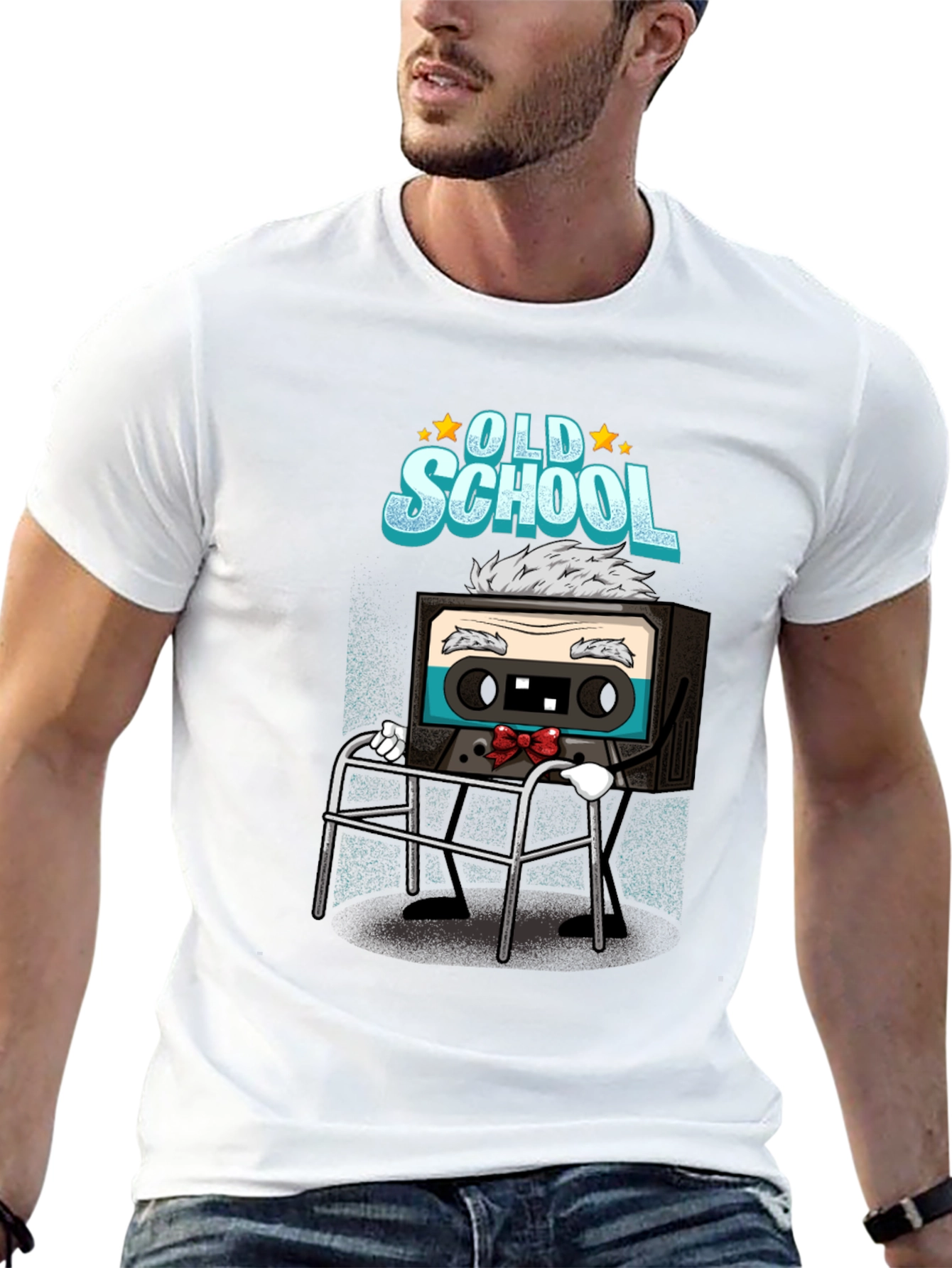 Black Old School Cassette Tape T-Shirt view 13