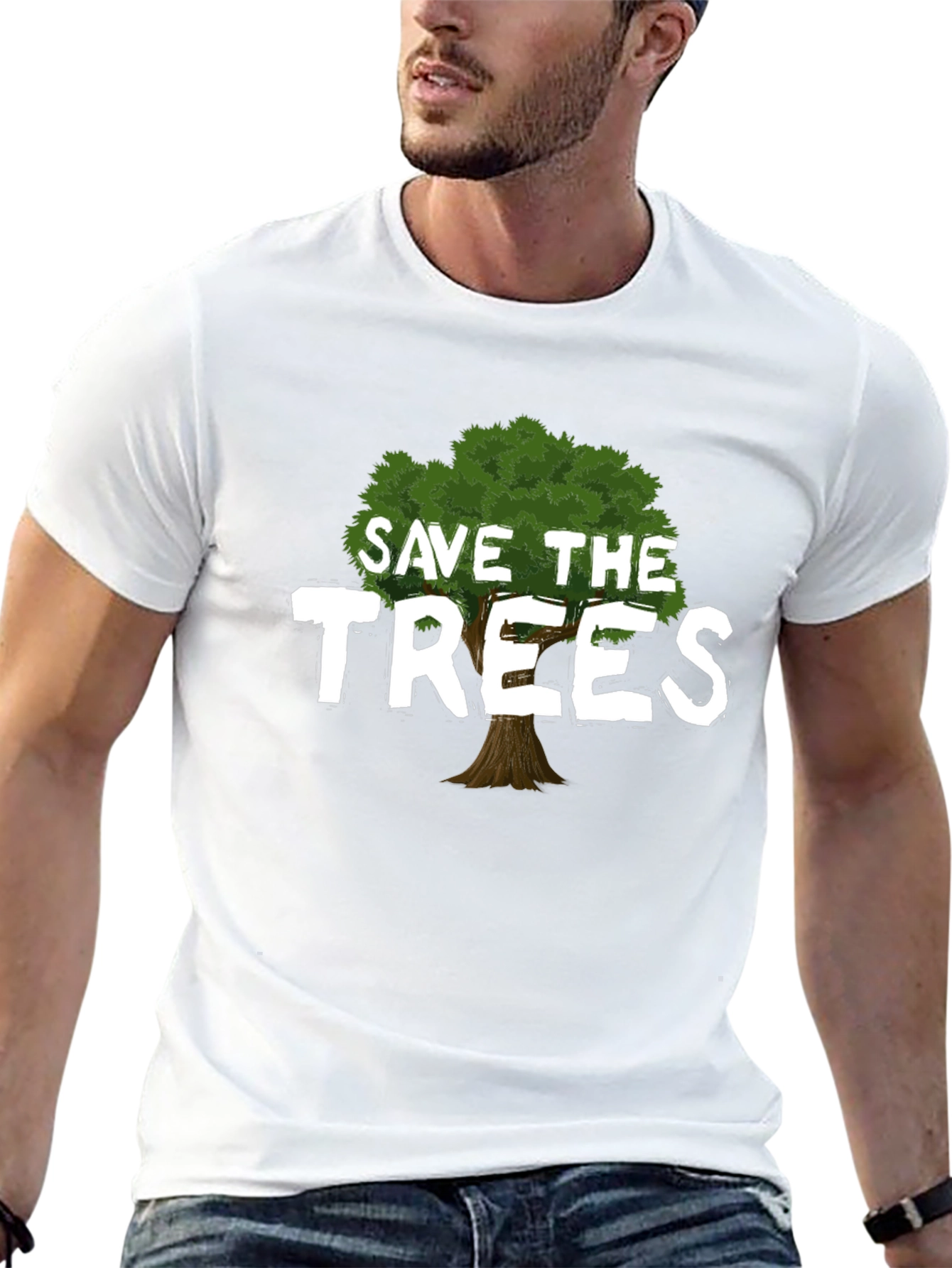 Black Save the Trees Graphic T-Shirt - Eco-Friendly Tee view 13