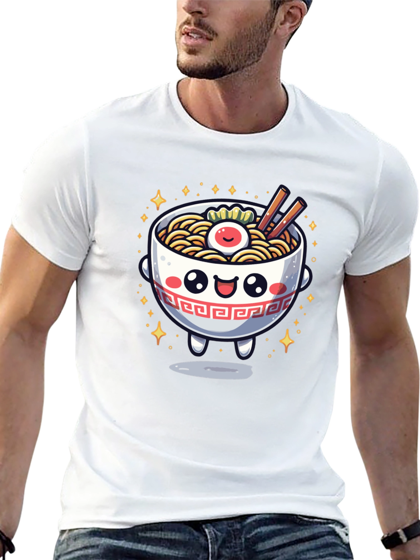 Black Kawaii Ramen Bowl T-Shirt view 13