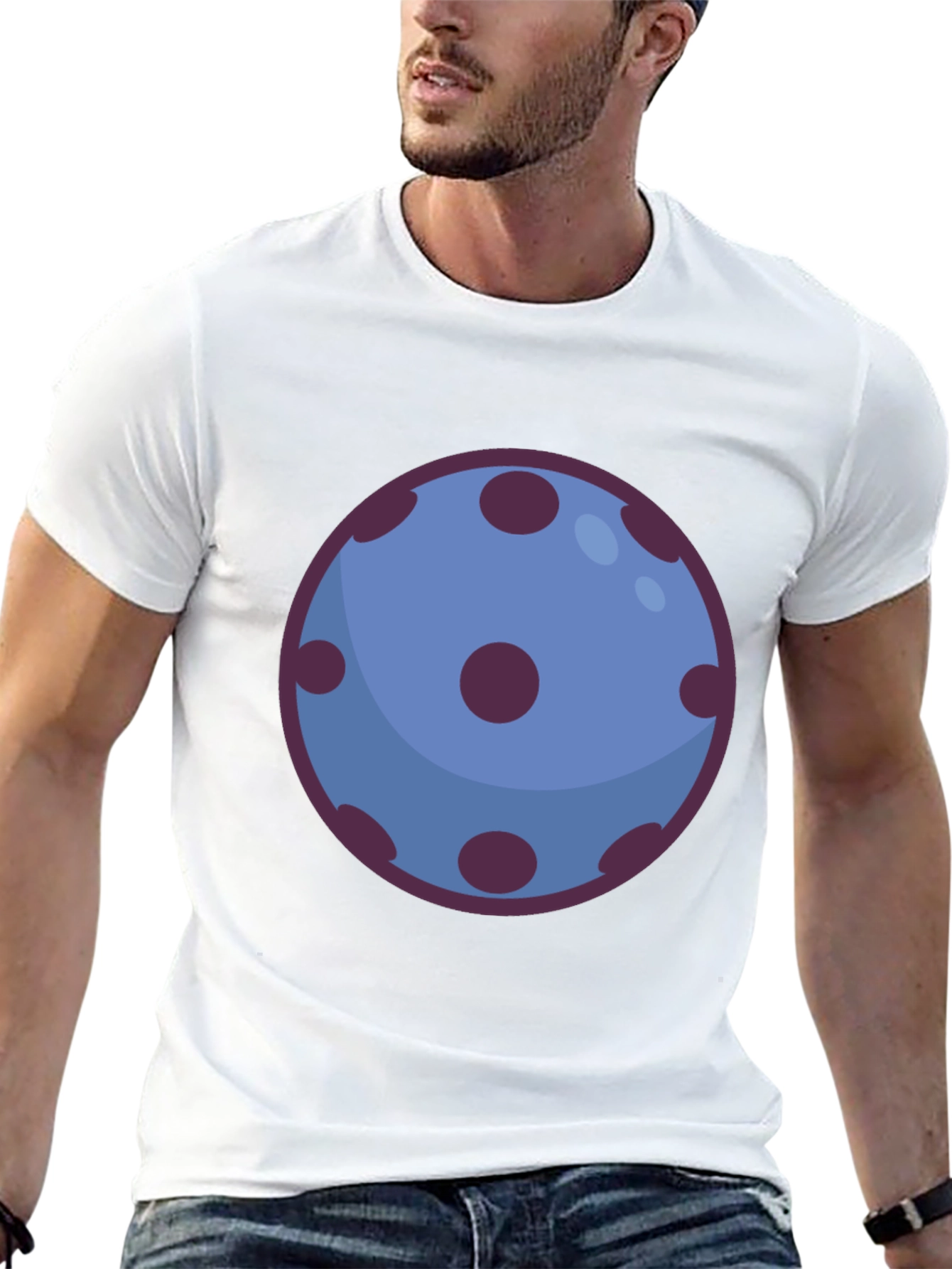 Black Abstract Polka Dot Orb Graphic Tee - Unisex Casual Top view 13