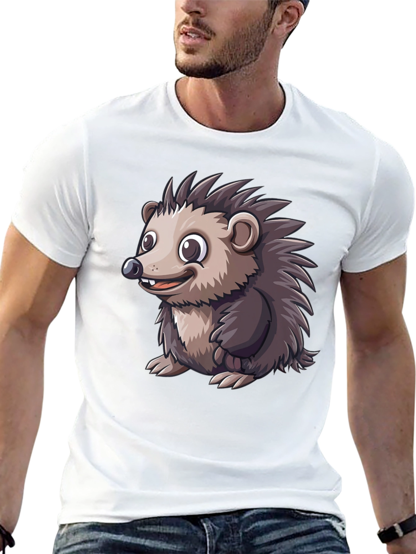 Black Hedgehog Graphic Tee - Soft Cotton Blend view 13