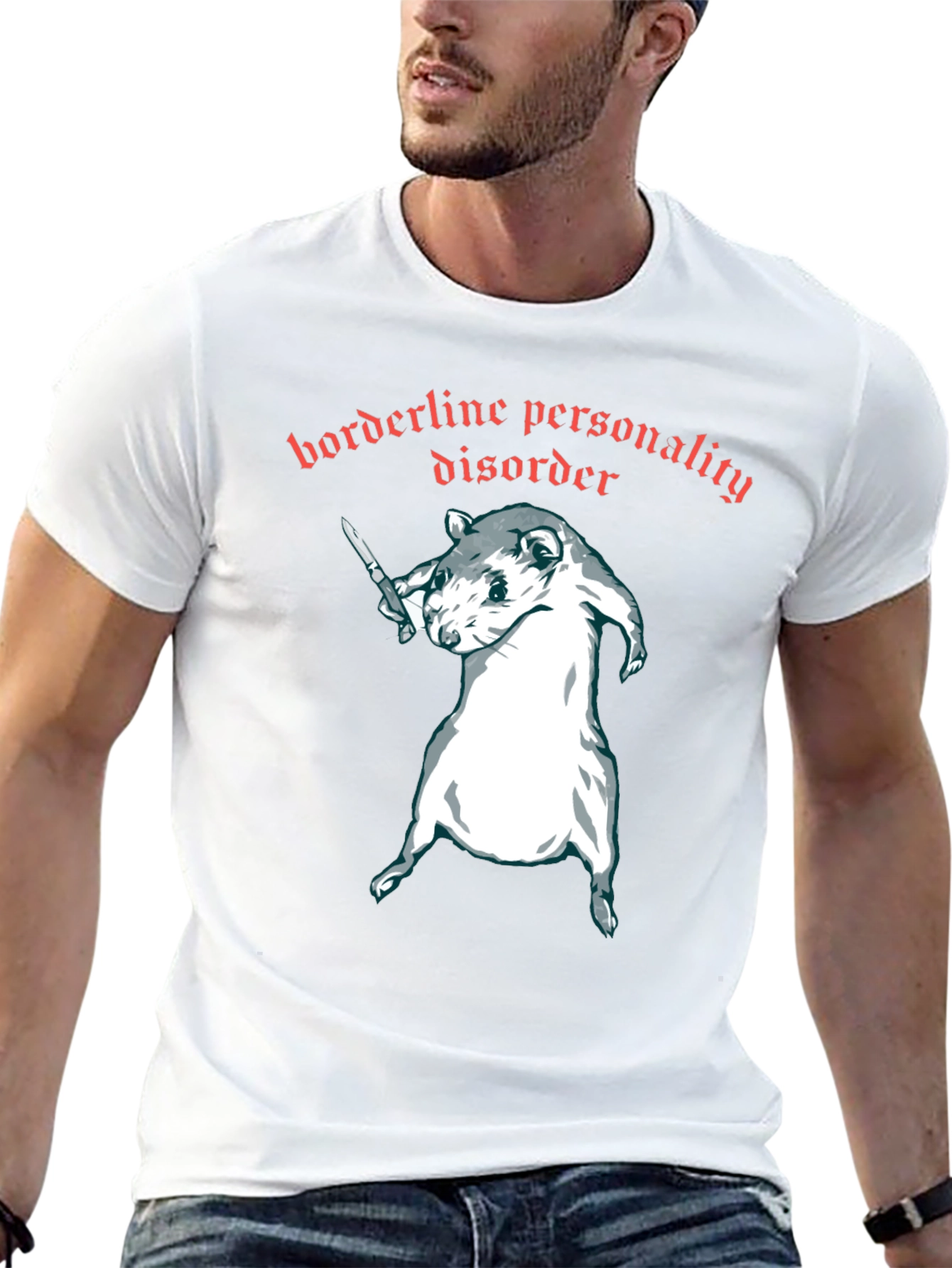 Black Borderline Personality Disorder Rat T-Shirt view 13