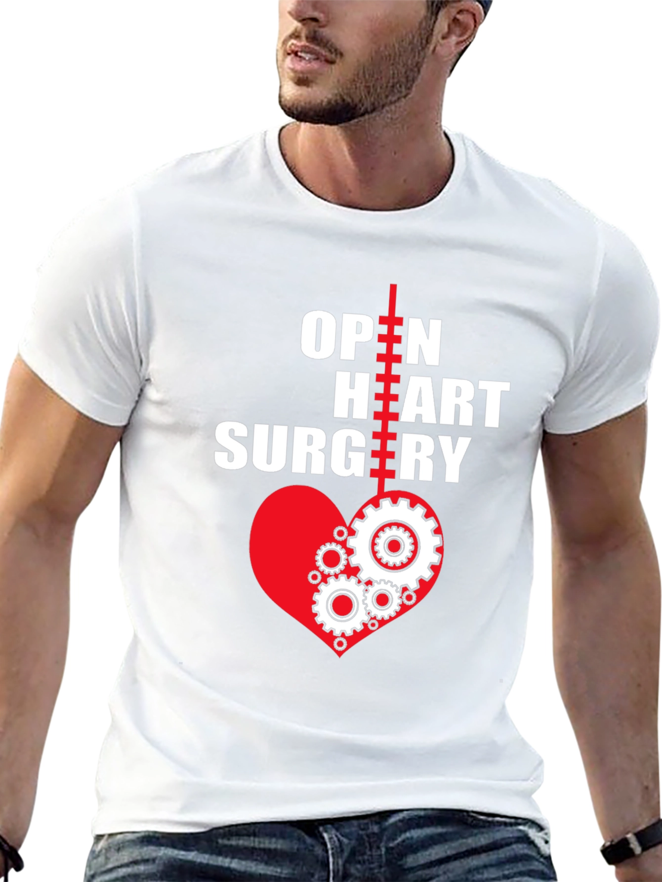 Black Open Heart Surgery T-Shirt - Heart Gears view 13