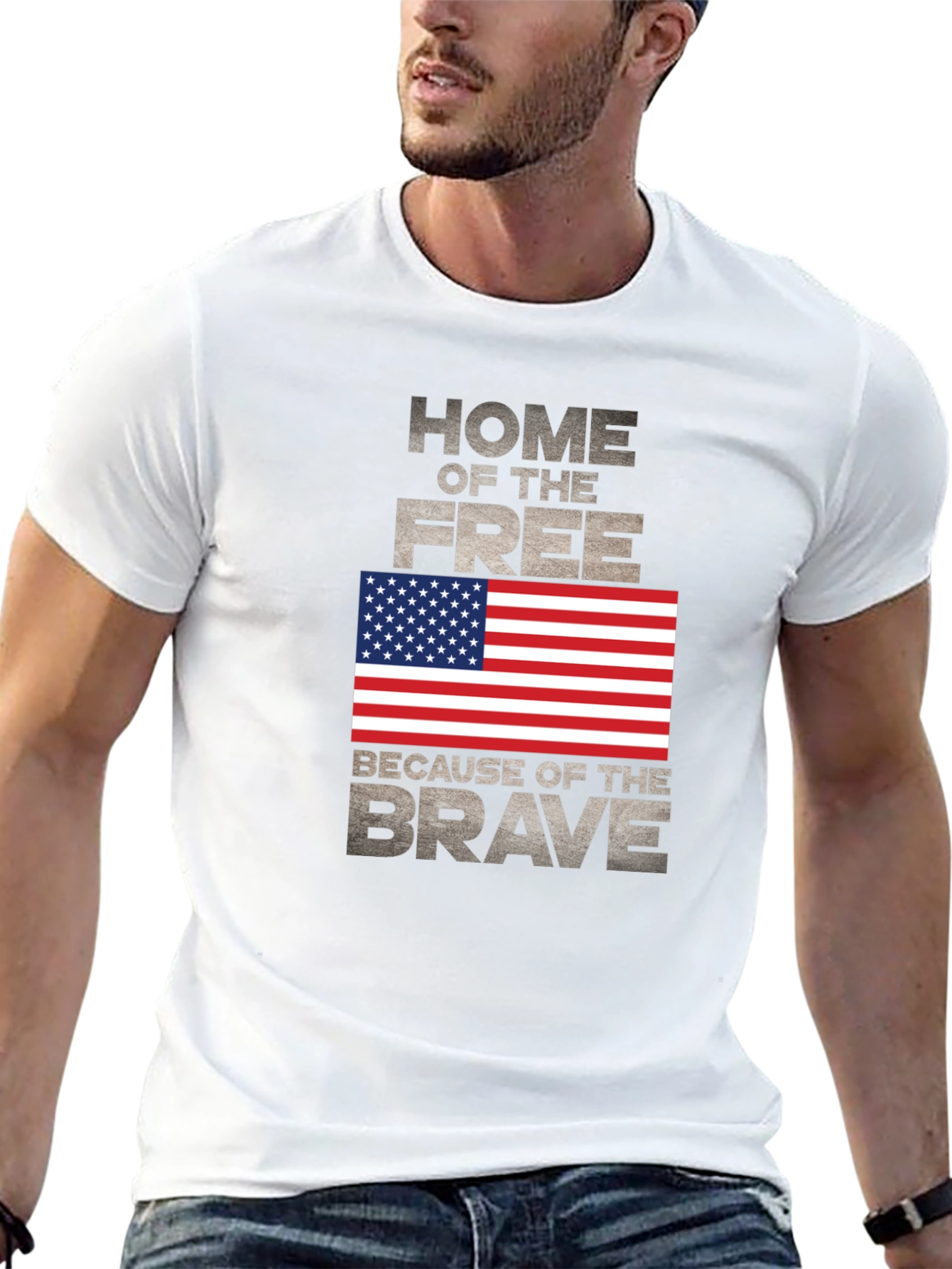 Black Home of the Free Patriotic T-Shirt view 13